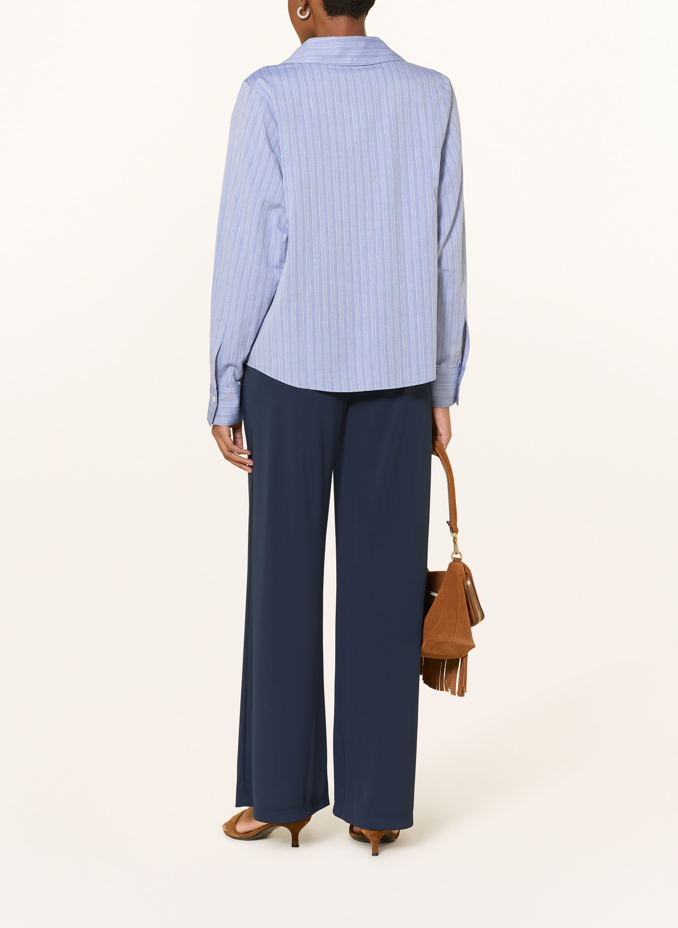 MOS MOSH Blouse shirt MMAVENT YEN: BLUE GRAY / LIGHT BLUE