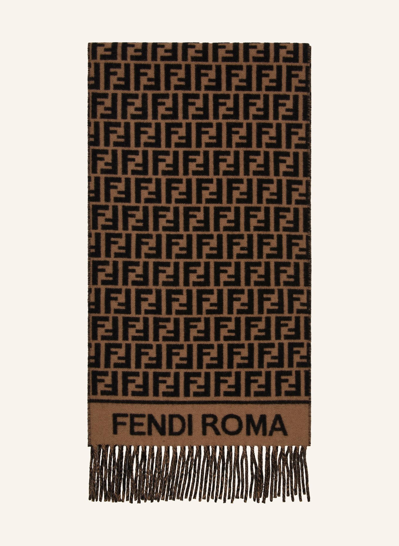 FENDI scarf: LIGHT BROWN / BLACK