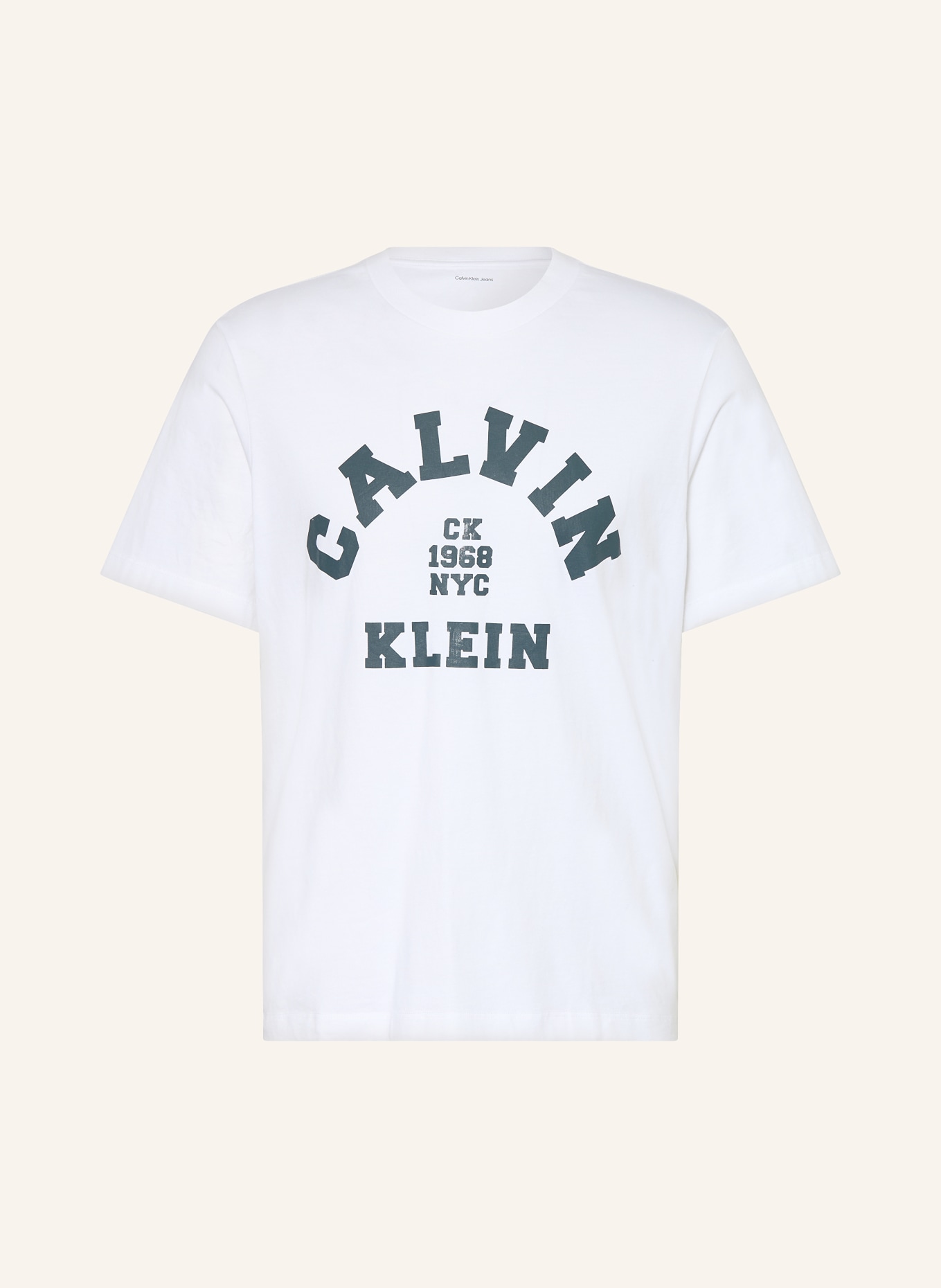 Calvin Klein Jeans T-Shirt: WEISS / DUNKELGRÜN