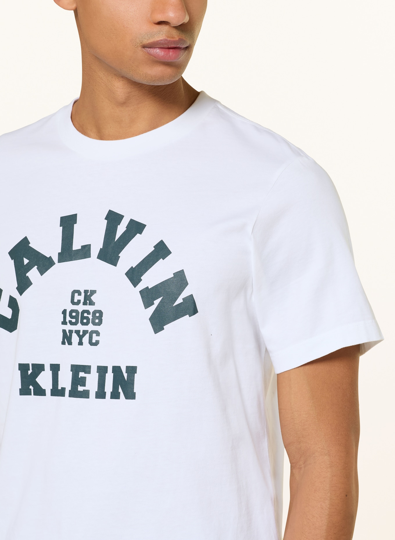 Calvin Klein Jeans T-Shirt: WEISS / DUNKELGRÜN