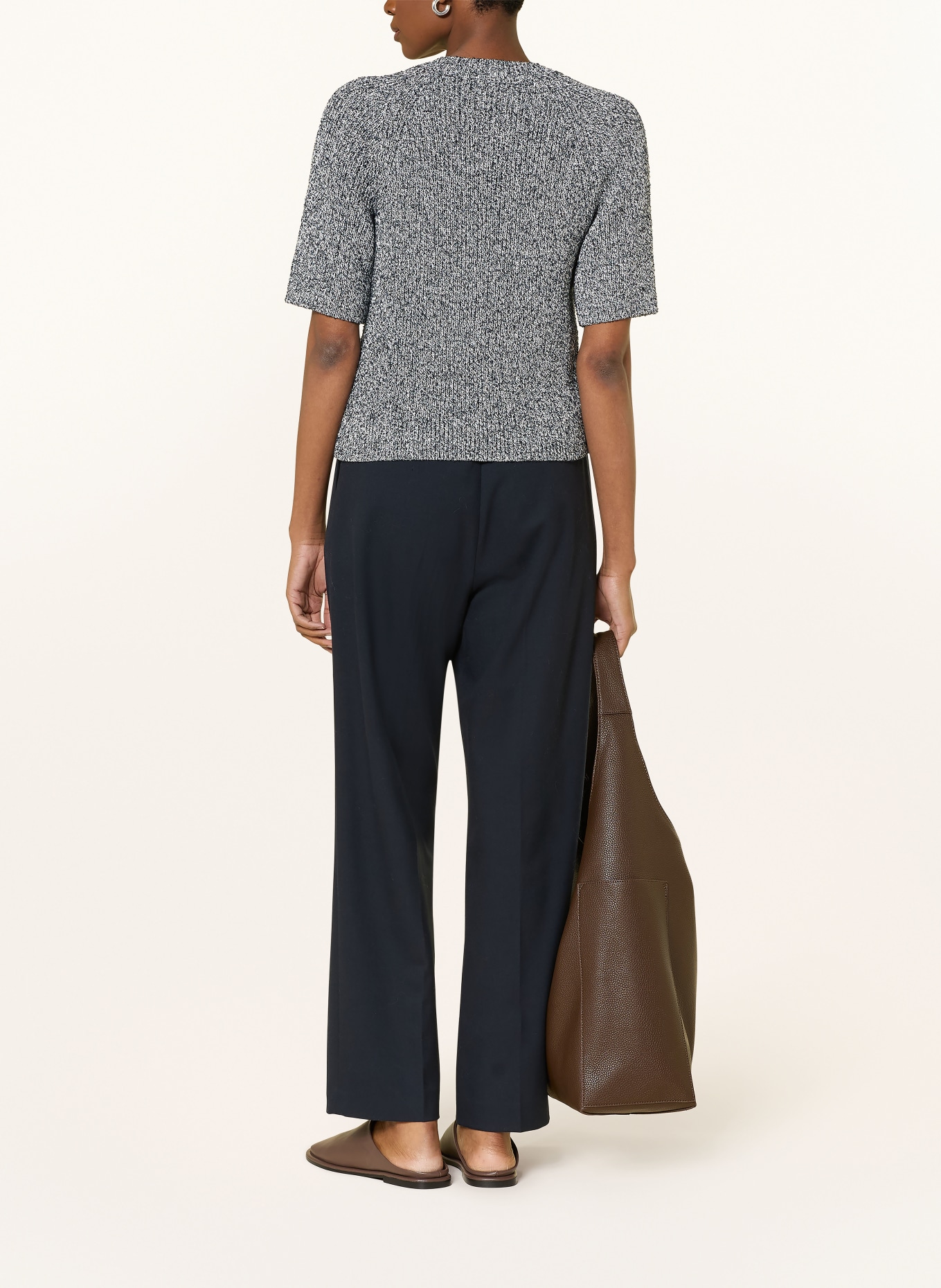 OPUS Strickjacke DACKI: DUNKELBLAU / HELLGRAU