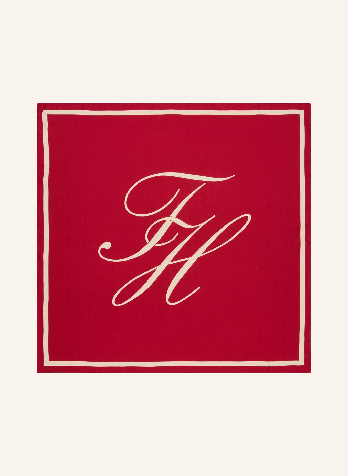 TOMMY HILFIGER Seidentuch: ROT / BEIGE