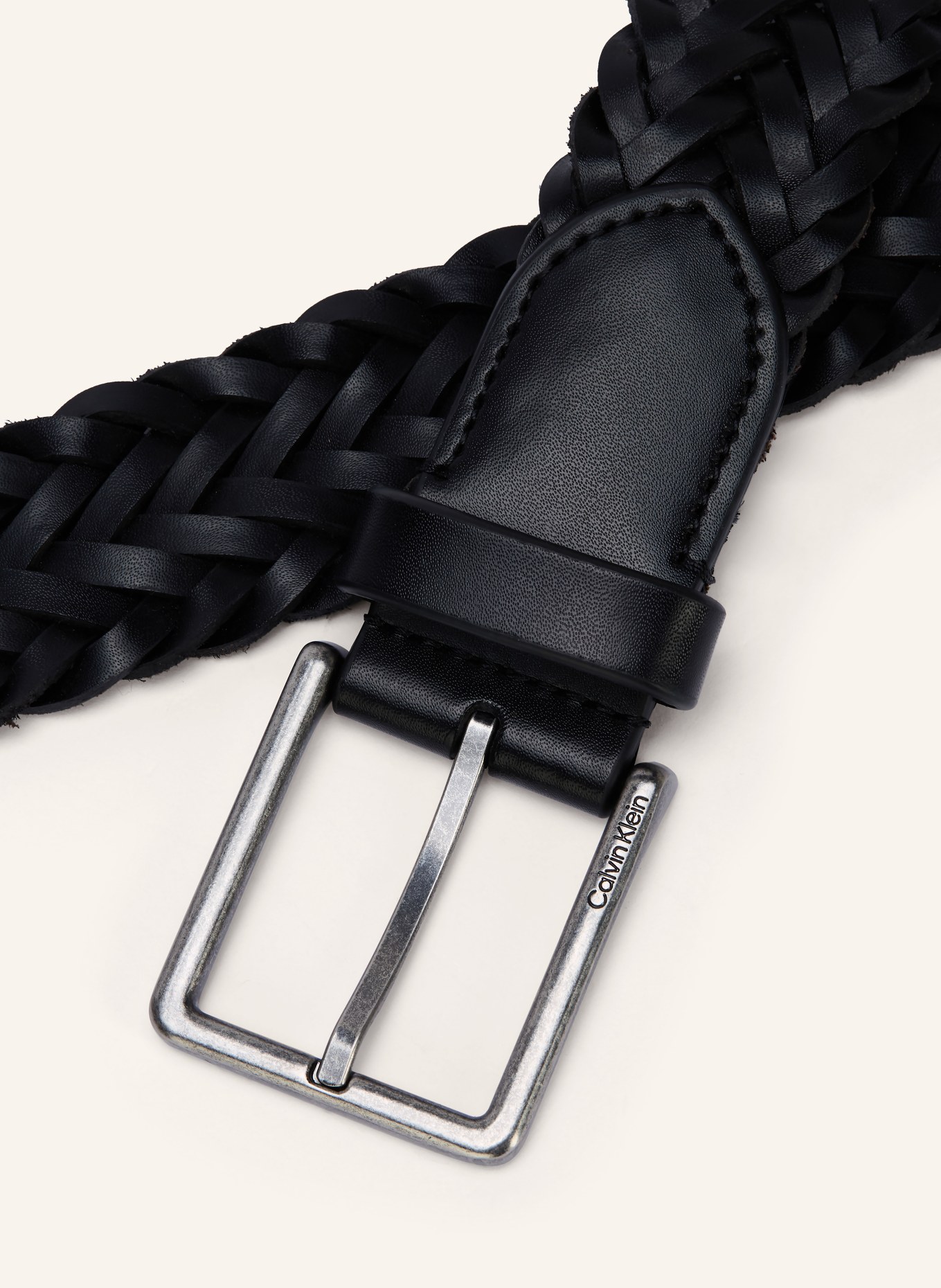 Calvin Klein braided belt: BLACK