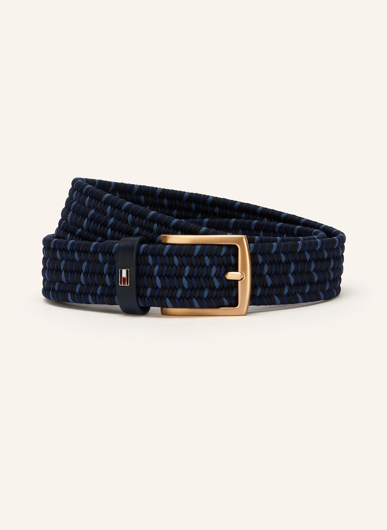 TOMMY HILFIGER DENTON belt: DARK BLUE / LIGHT BLUE / BLACK