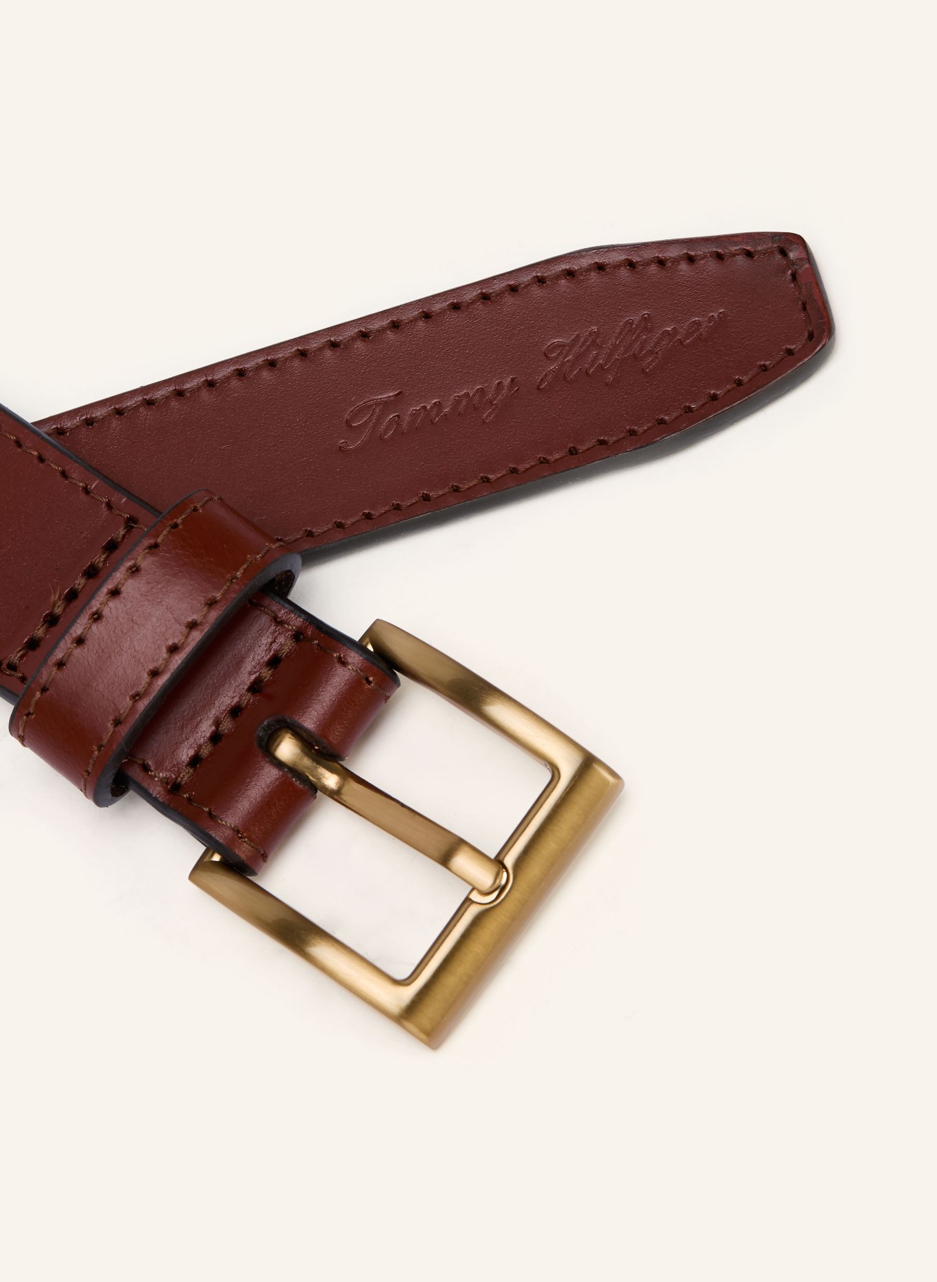 TOMMY HILFIGER SOHO leather belt: BROWN