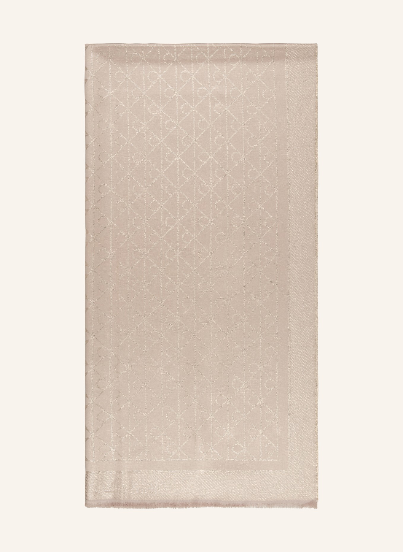 Calvin Klein Scarf with glitter yarn: BEIGE / GOLD