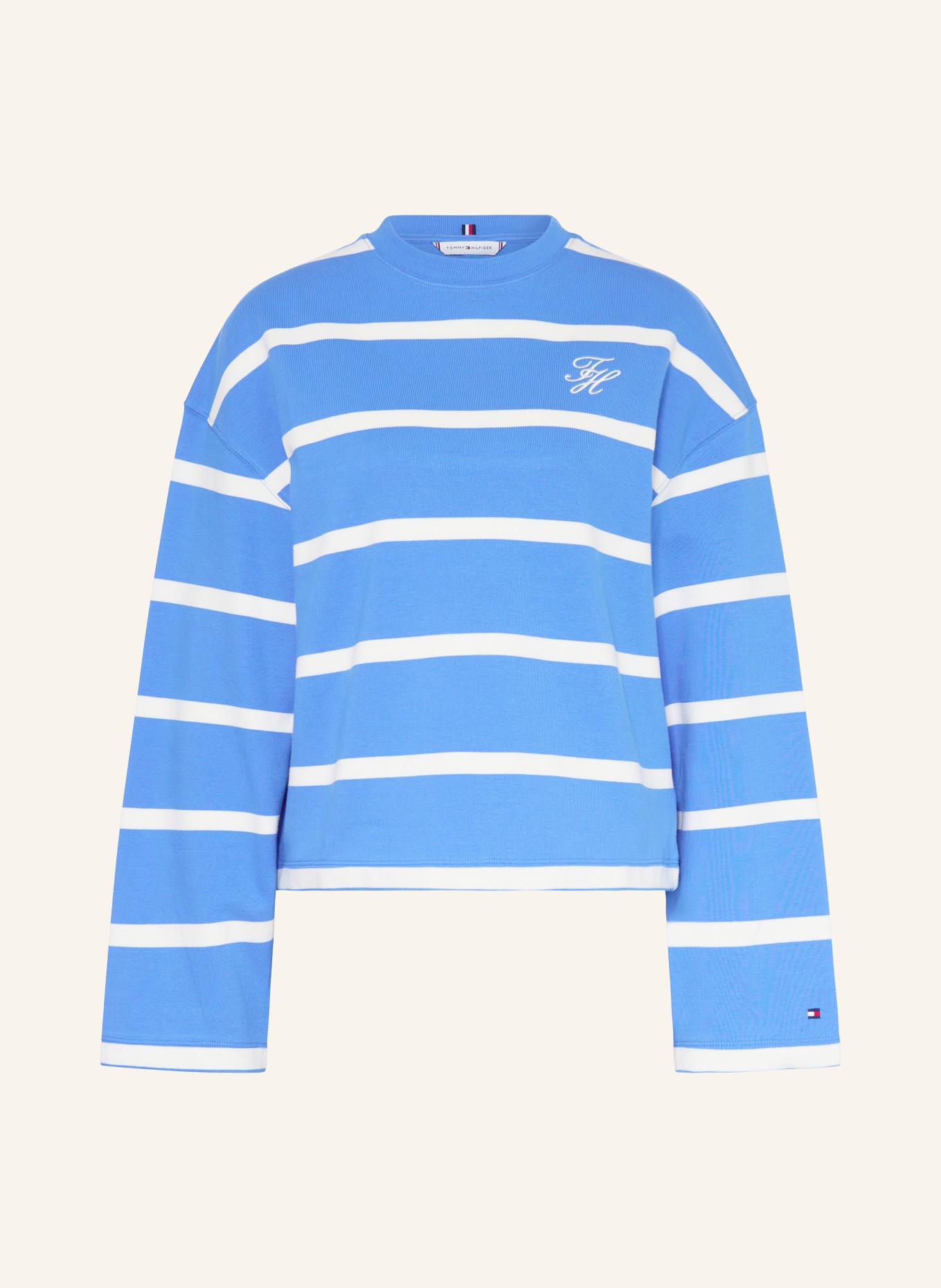 TOMMY HILFIGER sweatshirt: BLUE / WHITE