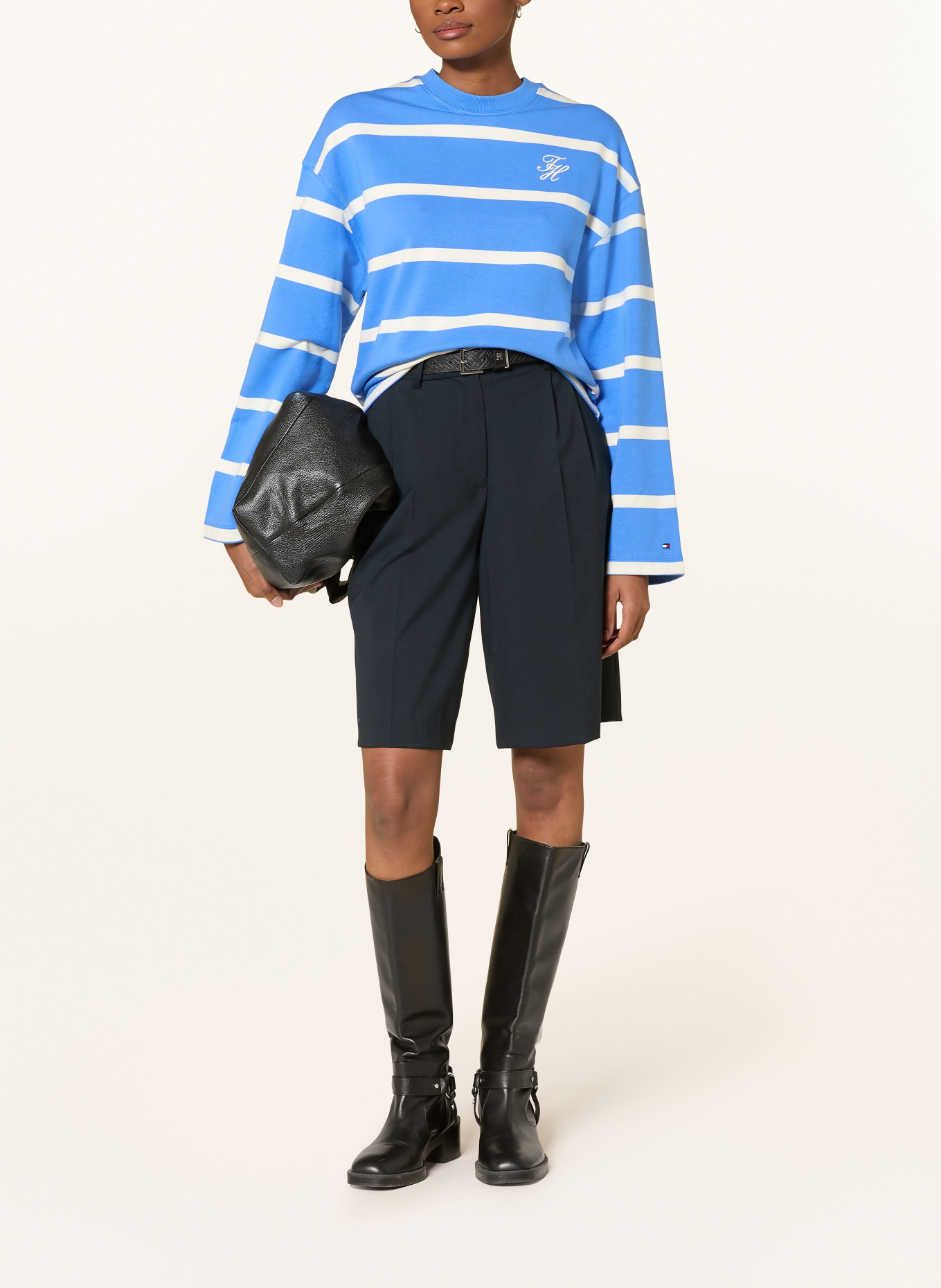 TOMMY HILFIGER sweatshirt: BLUE / WHITE