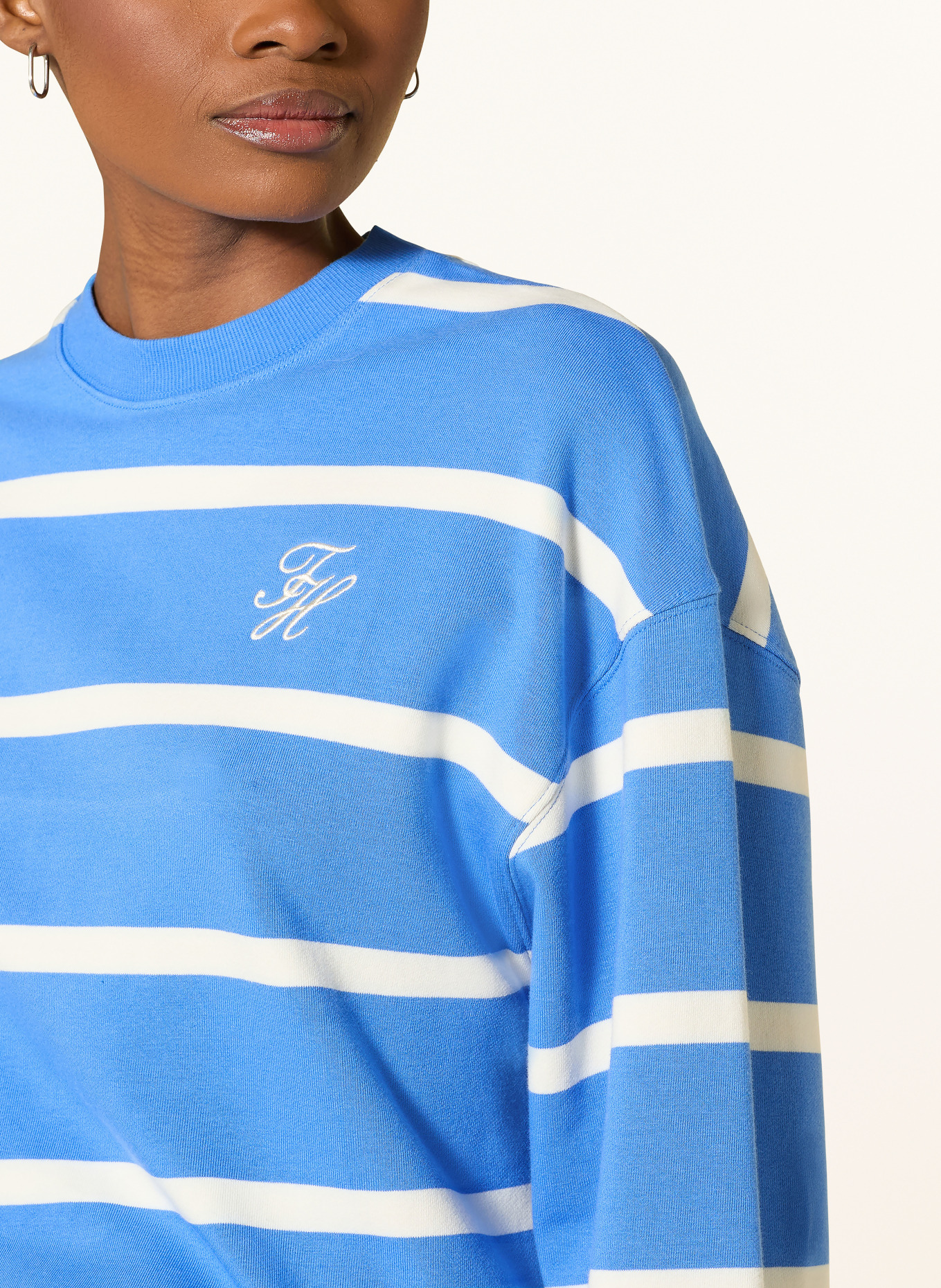 TOMMY HILFIGER sweatshirt: BLUE / WHITE