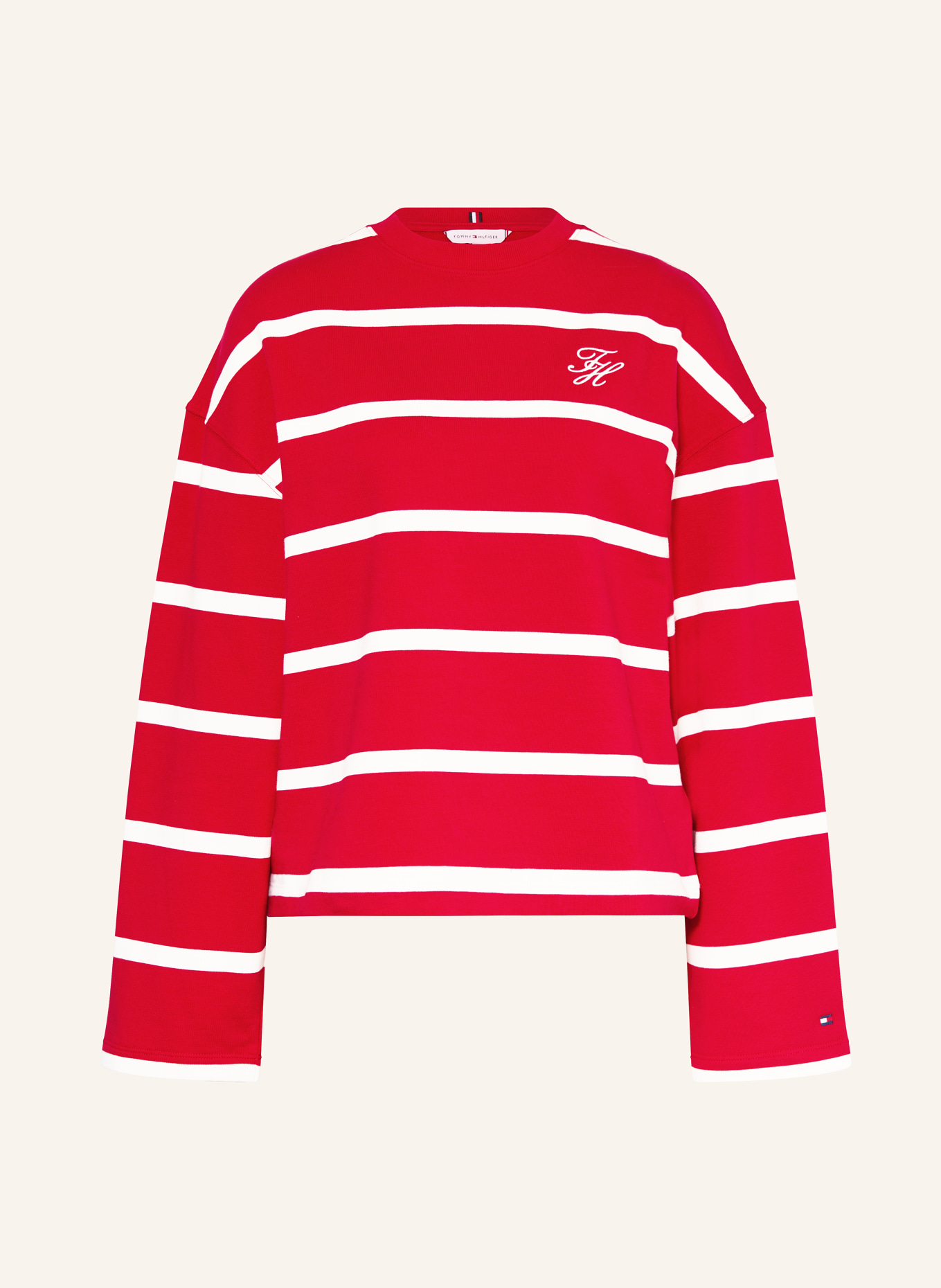 TOMMY HILFIGER sweatshirt: RED / WHITE