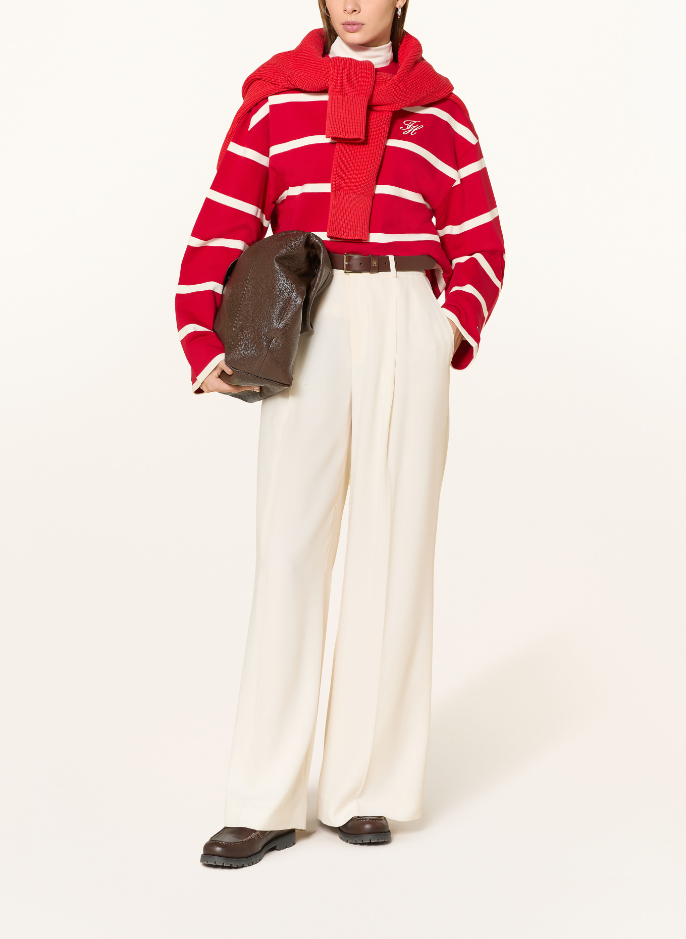 TOMMY HILFIGER sweatshirt: RED / WHITE