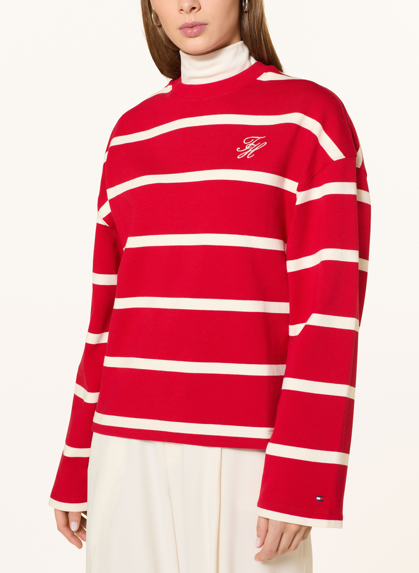 TOMMY HILFIGER sweatshirt: RED / WHITE
