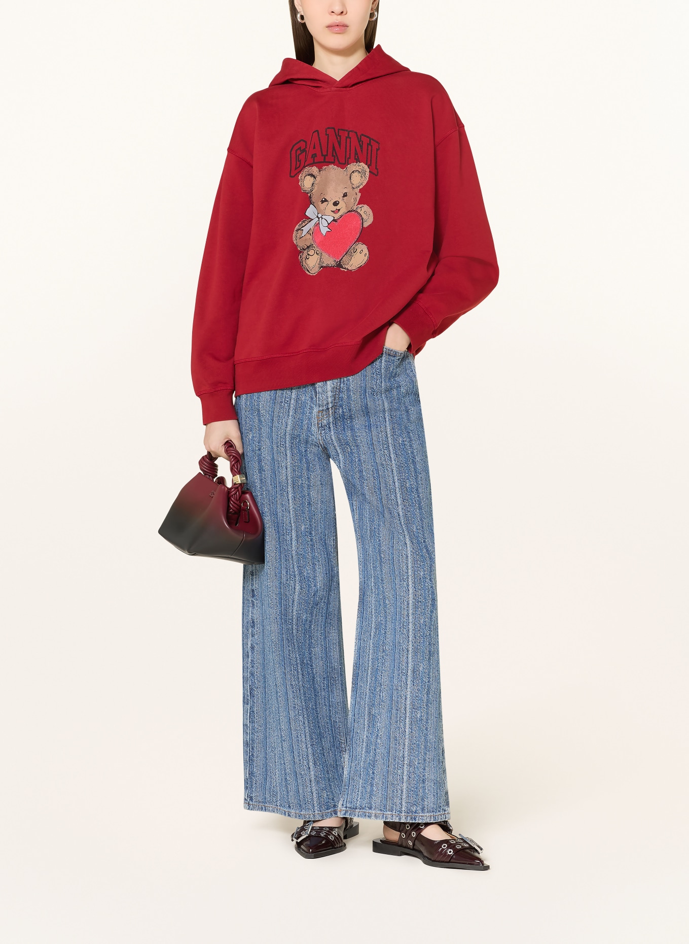 GANNI Oversized-Hoodie: ROT