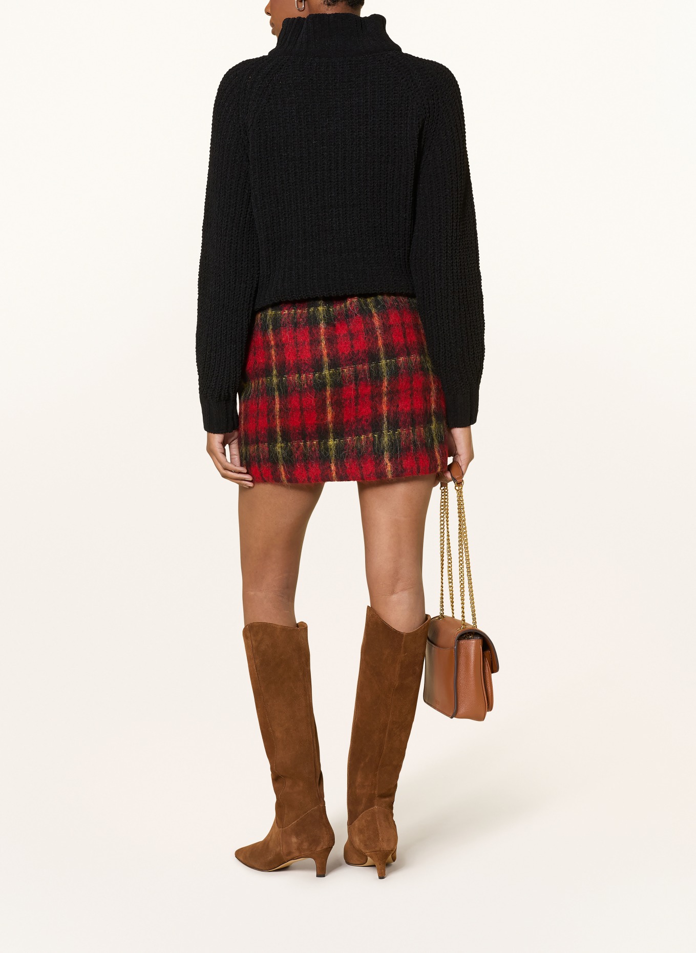 LAUREN RALPH LAUREN skirt: RED / DARK YELLOW / BLACK