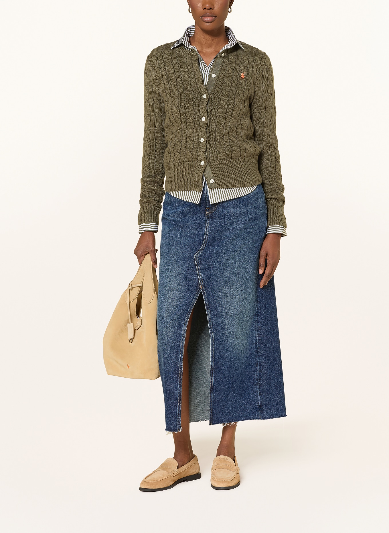 POLO RALPH LAUREN Strickjacke: OLIV