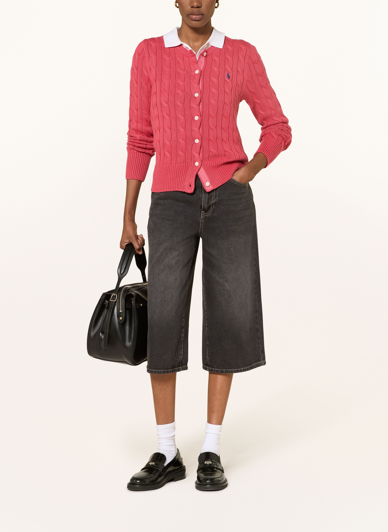 POLO RALPH LAUREN Cardigan: RED / DARK BLUE