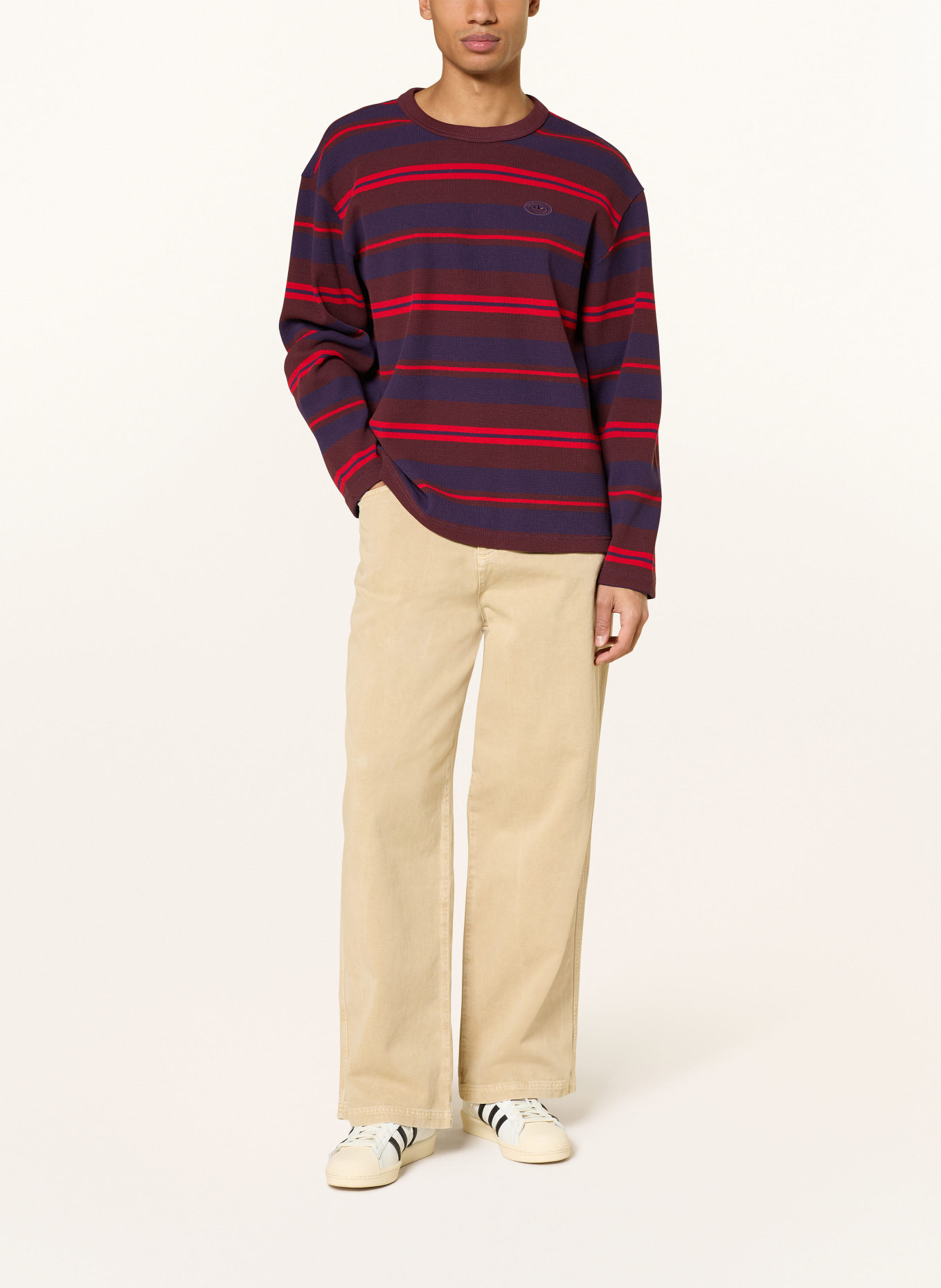 adidas Originals Long-sleeved shirt 90S ALTERNATIVE: DARK PURPLE / BROWN / RED