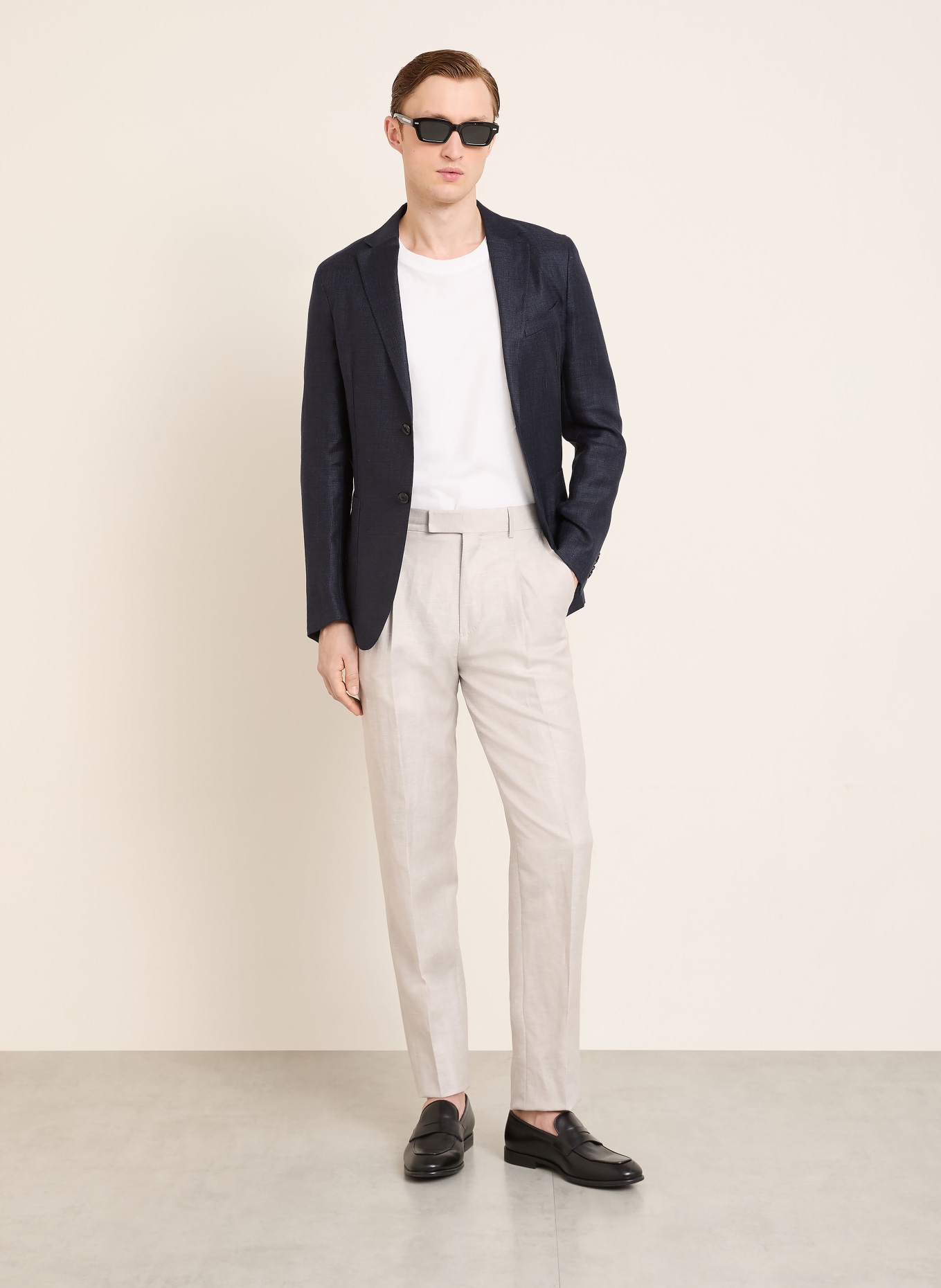 ZEGNA Chino Extra Slim Fit mit Leinen: GRAU