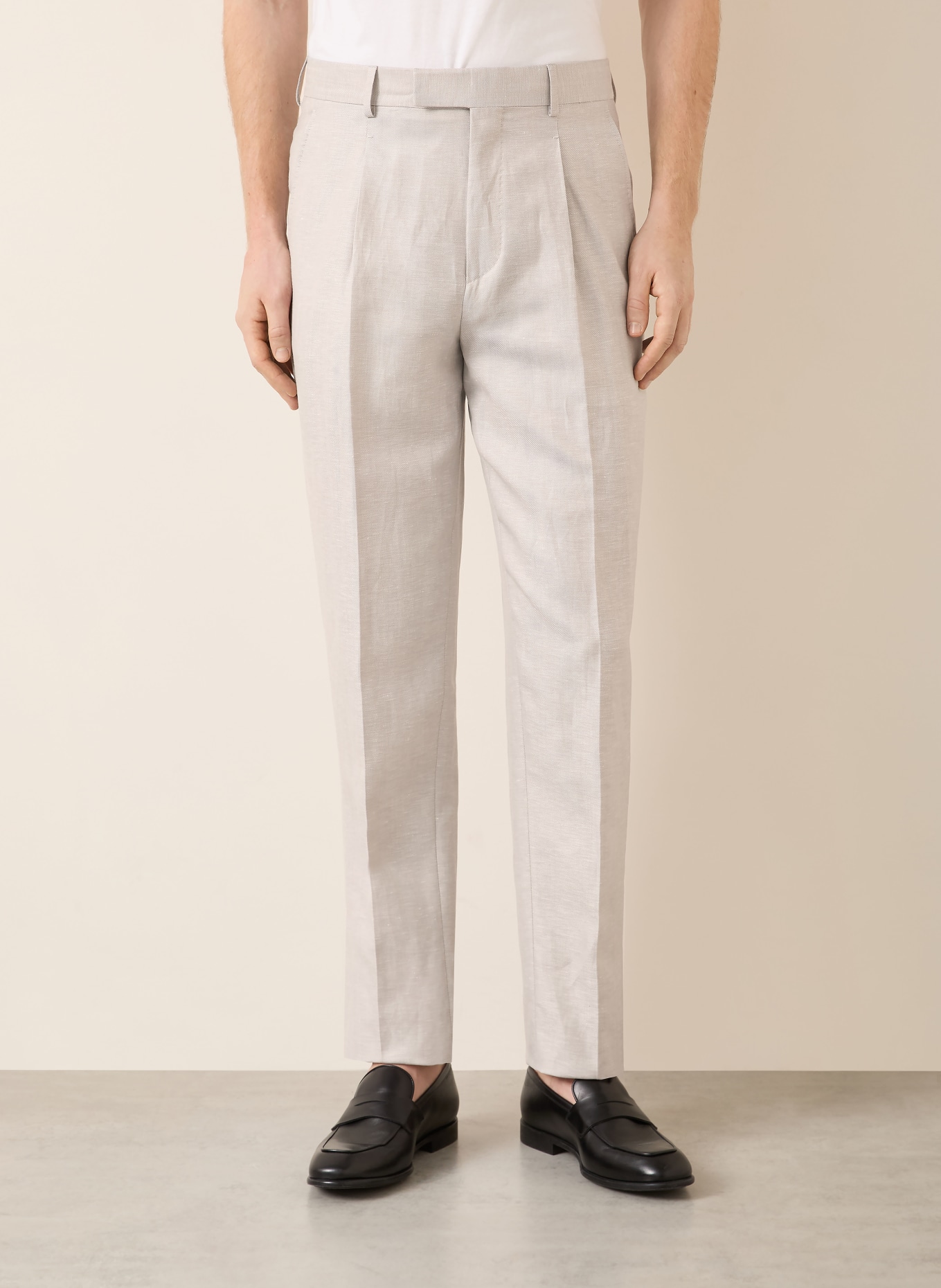 ZEGNA Chino Extra Slim Fit mit Leinen: GRAU