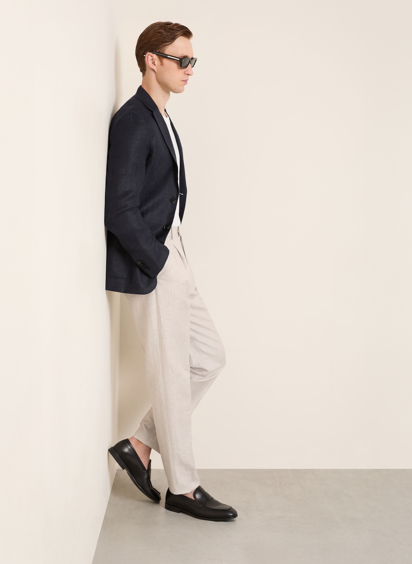 ZEGNA Chino Extra Slim Fit mit Leinen: GRAU