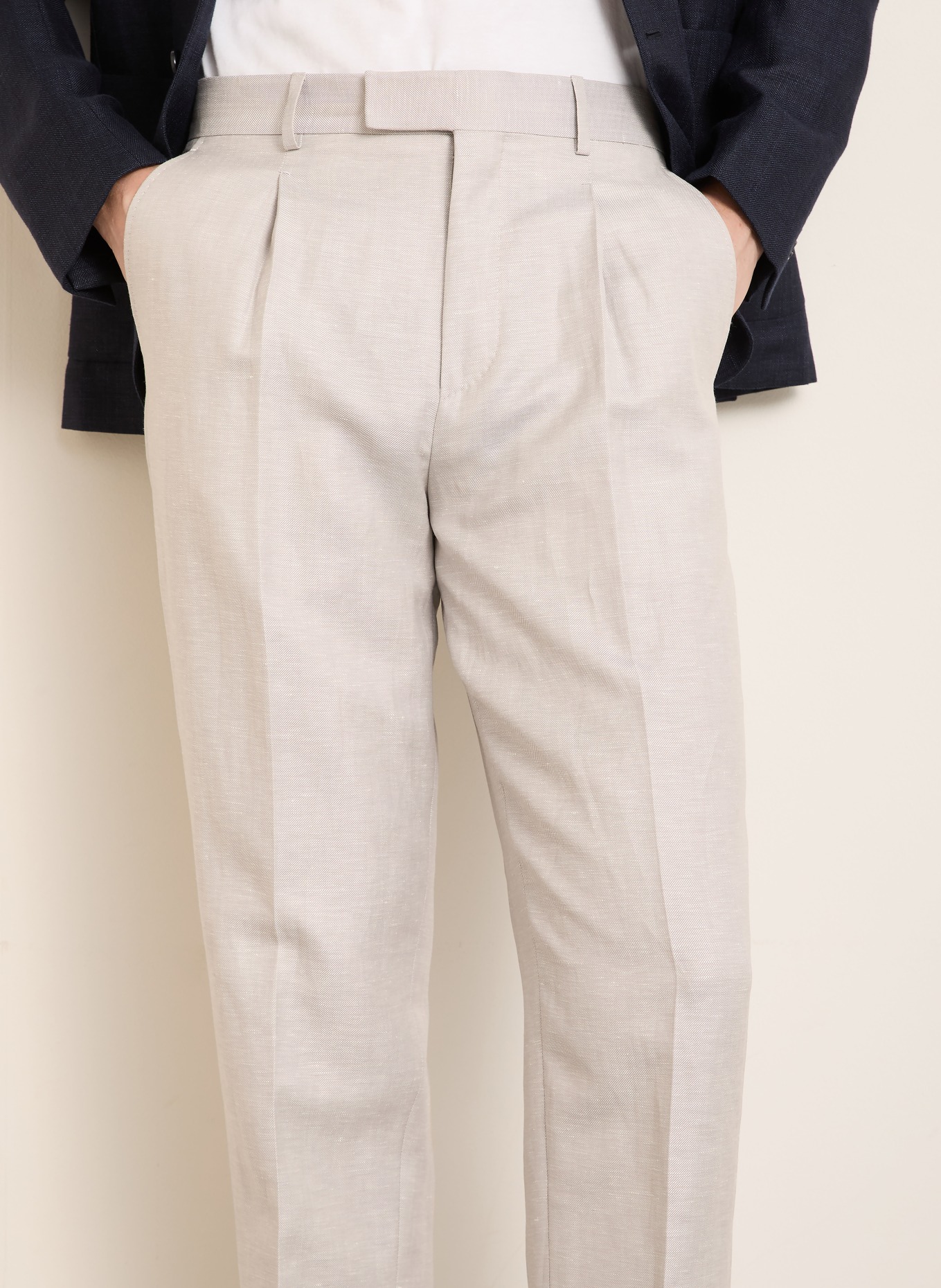 ZEGNA Chino Extra Slim Fit mit Leinen: GRAU