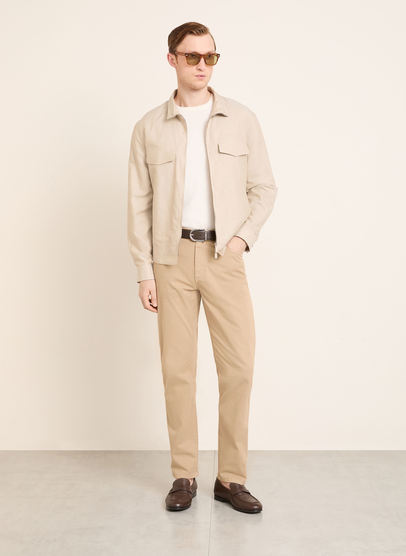 ZEGNA Džíny Slim Fit: 830 BEIGE