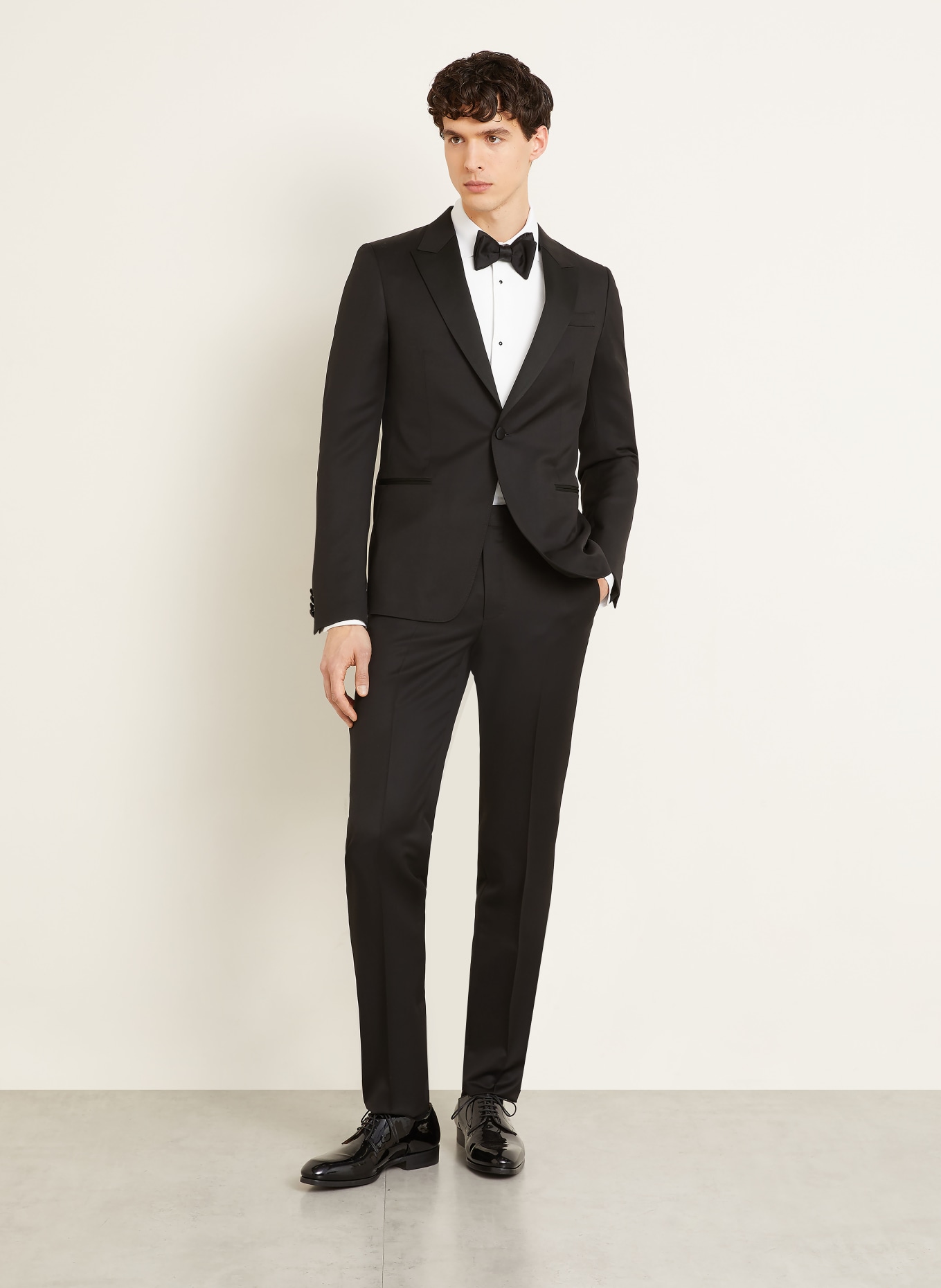 ZEGNA Smoking dopasowany: CZARNY