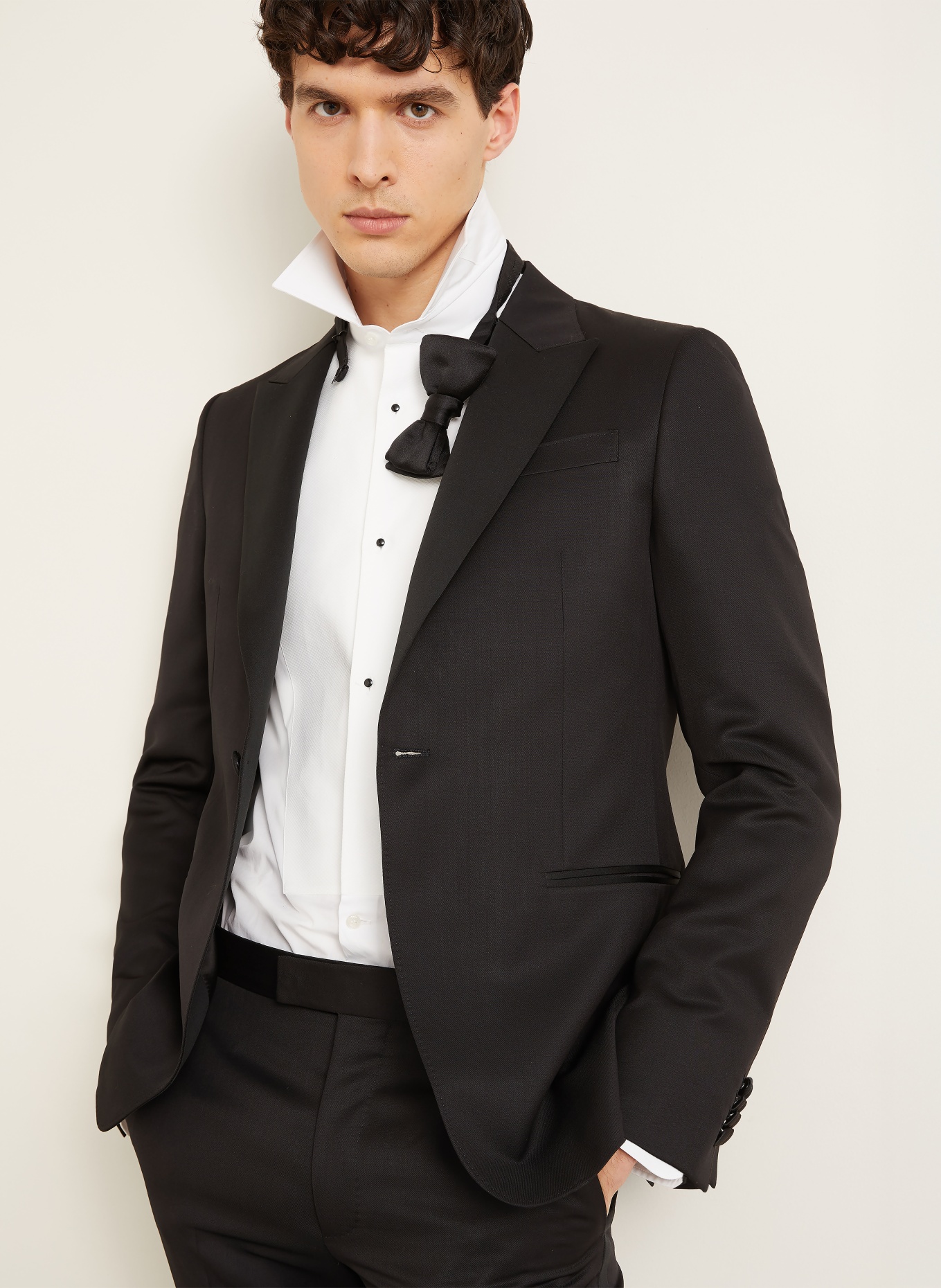 ZEGNA Smoking dopasowany: CZARNY