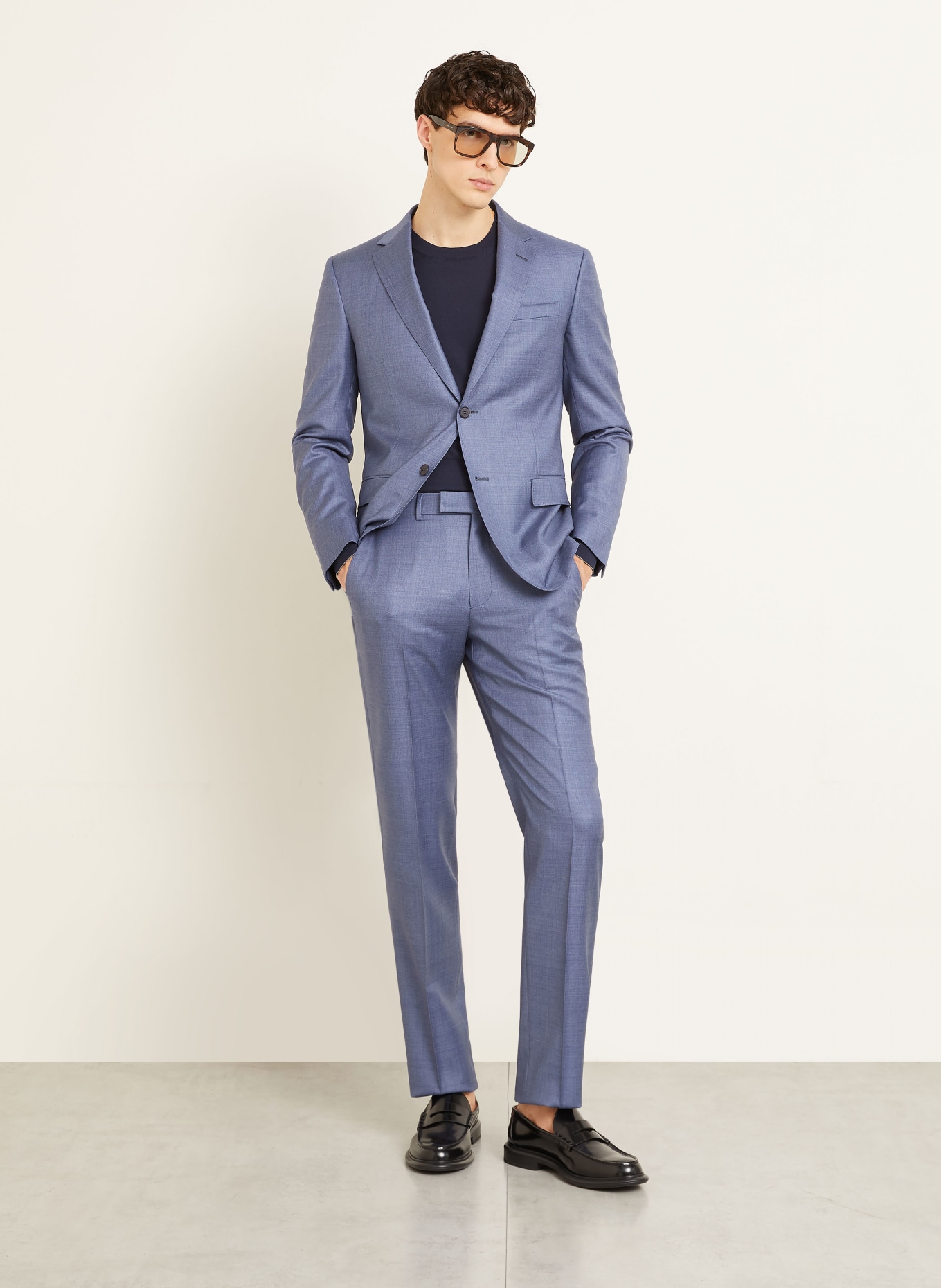 ZEGNA PINPOINT Regular Fit Suit: BLUE