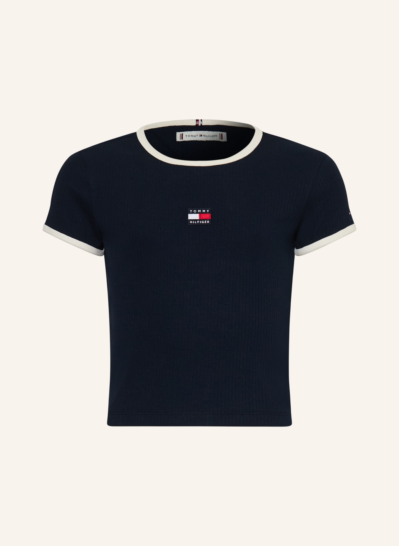 TOMMY HILFIGER T-Shirt: SCHWARZ / WEISS