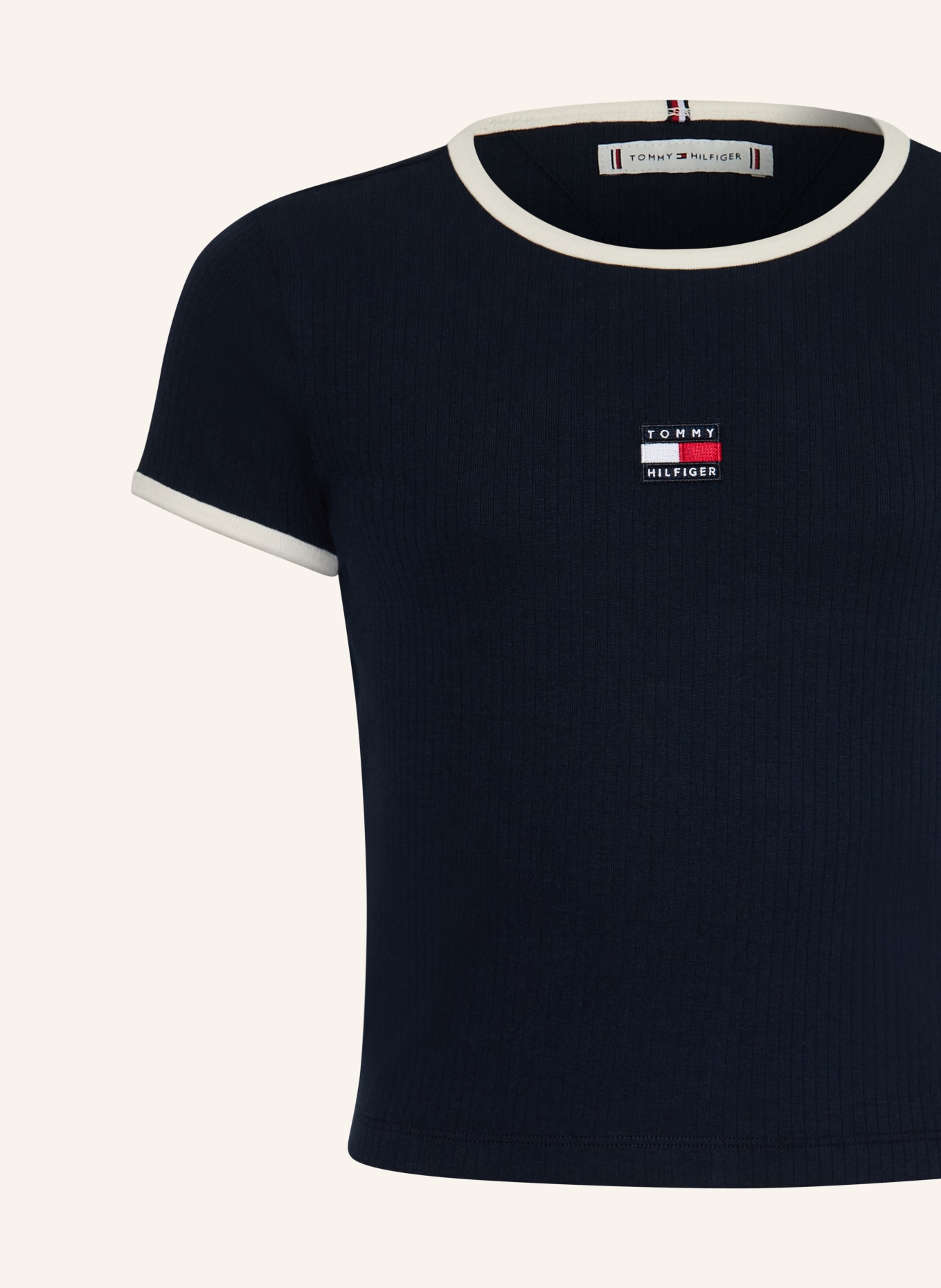 TOMMY HILFIGER T-Shirt: SCHWARZ / WEISS