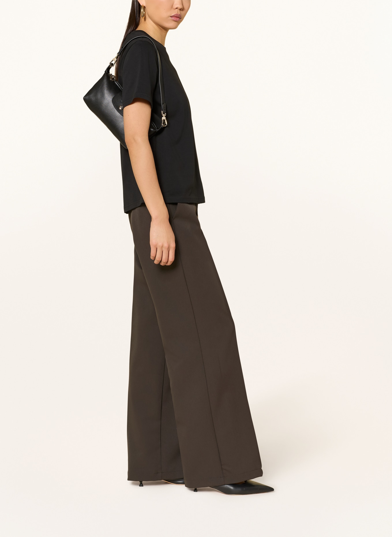 NEO NOIR Wide leg trousers SURY: DARK BROWN