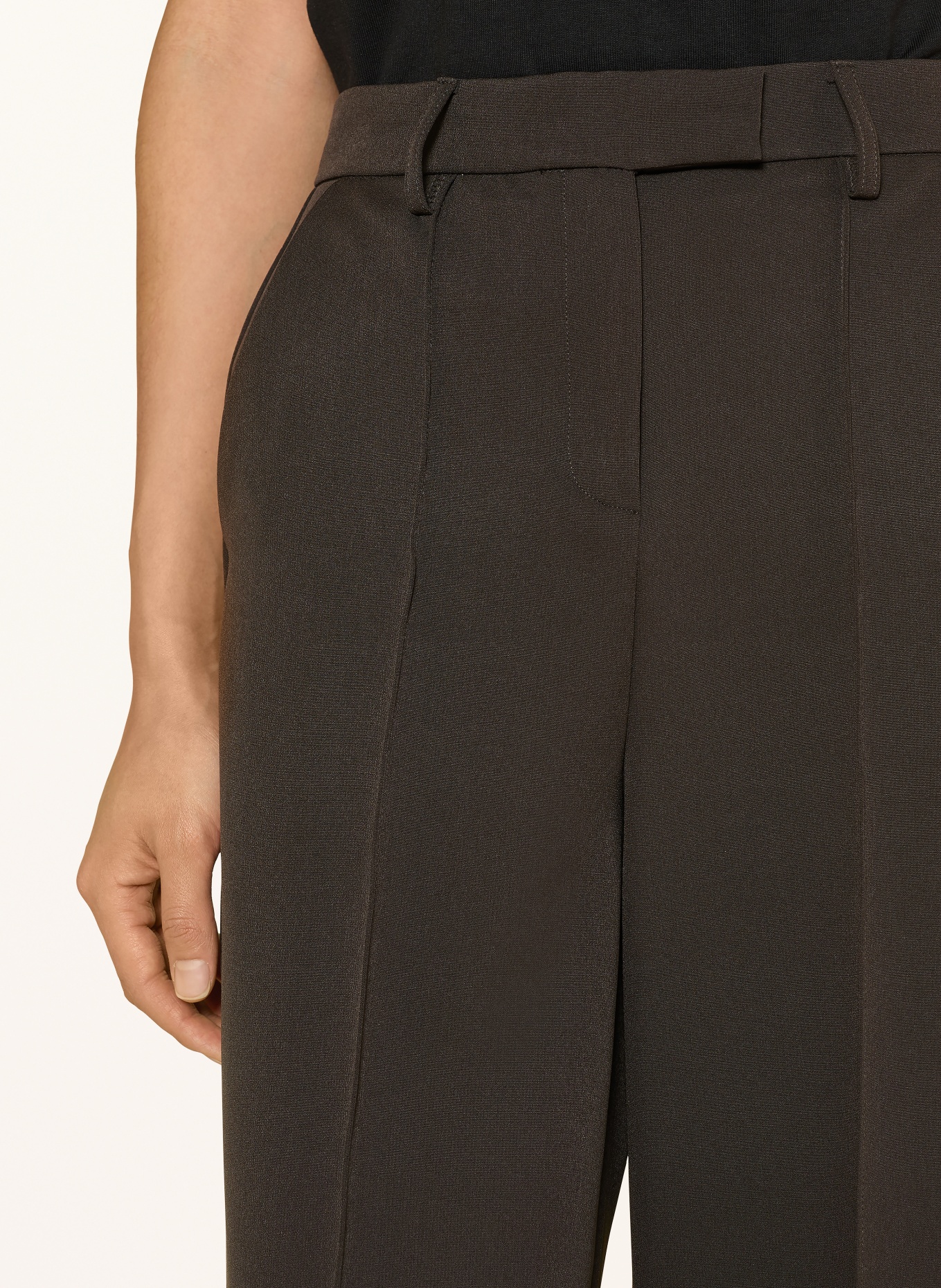 NEO NOIR Wide leg trousers SURY: DARK BROWN