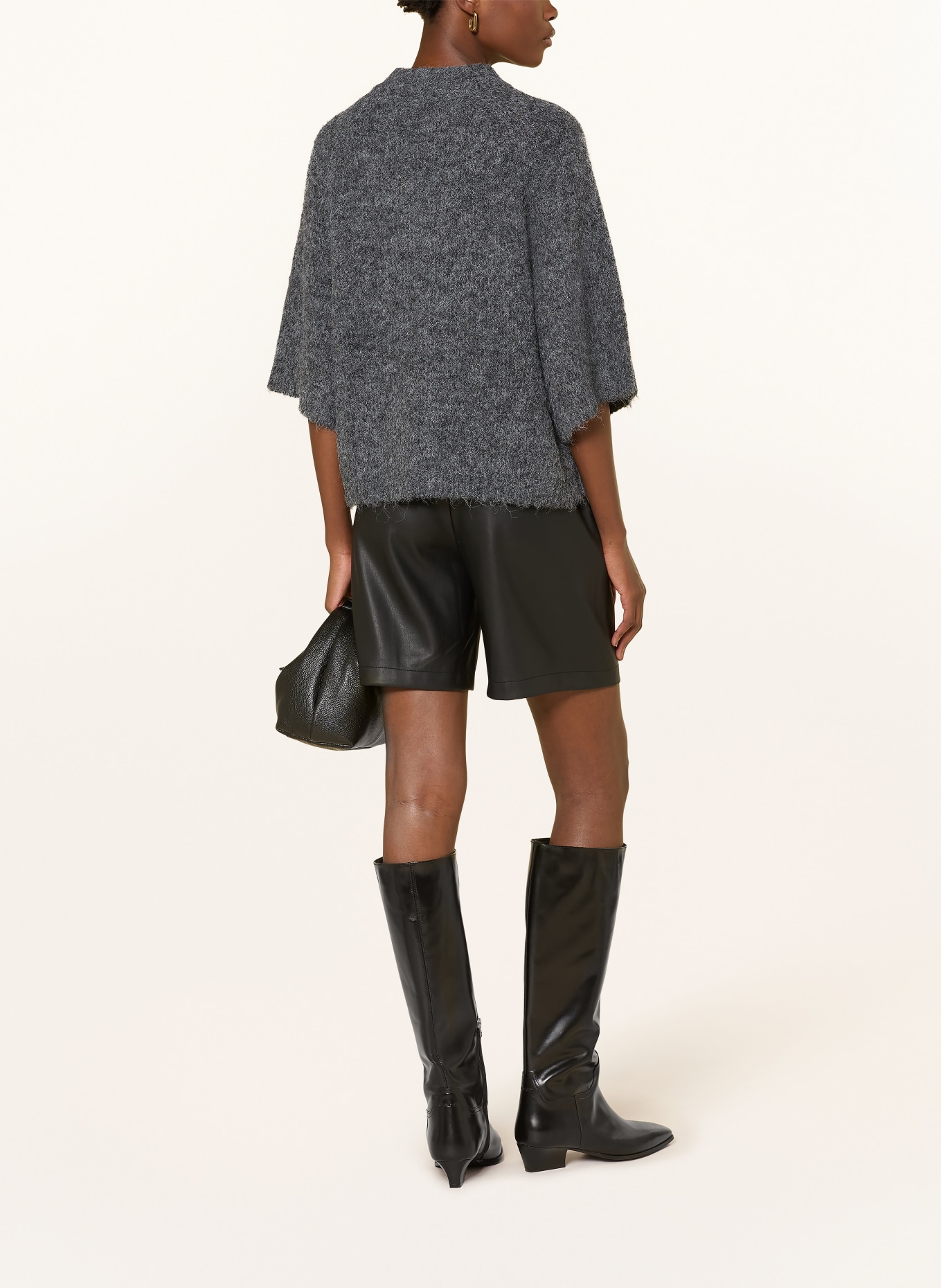 NEO NOIR Strickjacke BENUTA mit 3/4-Arm: DUNKELGRAU