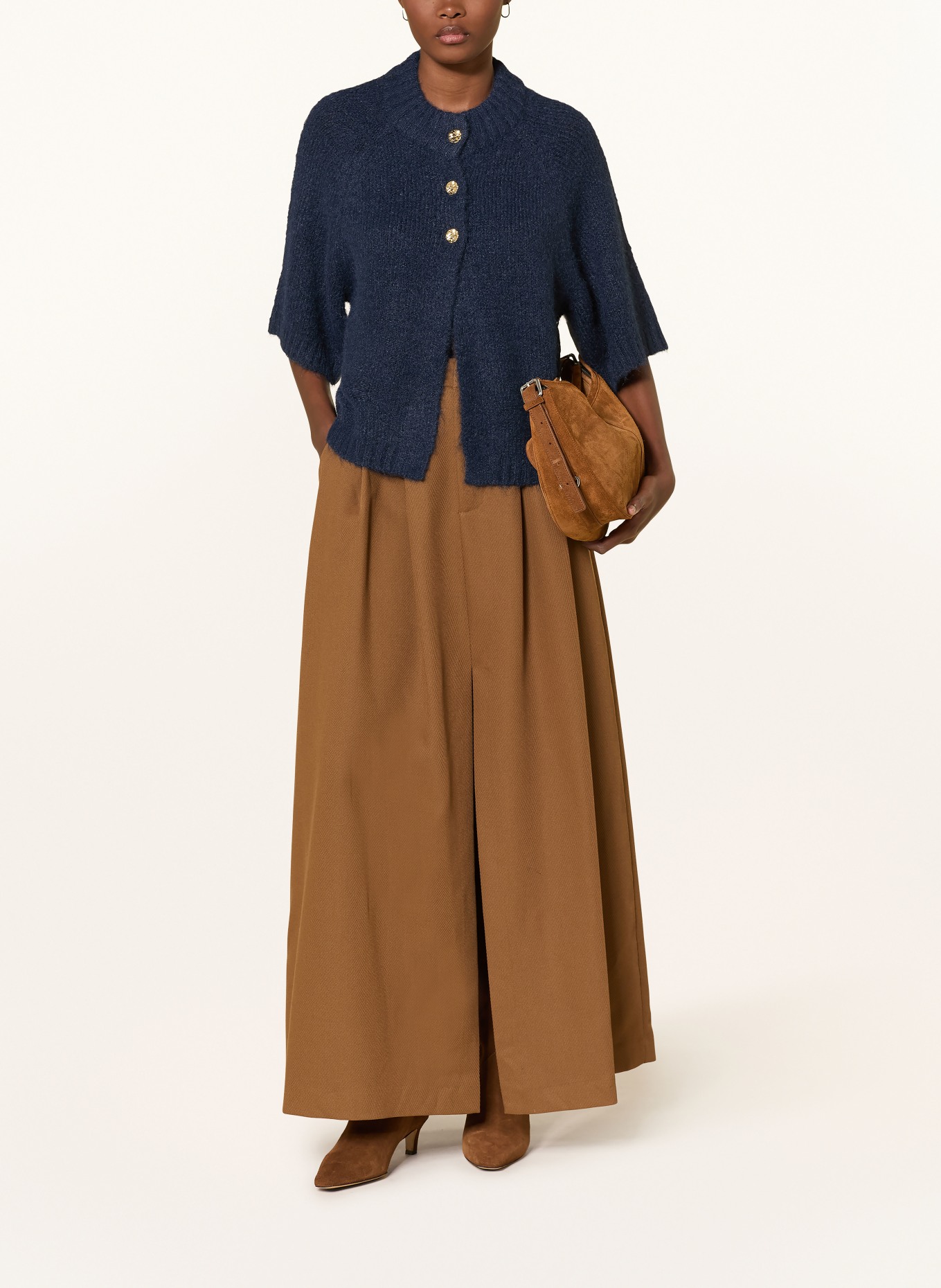 NEO NOIR Strickjacke BENUTA mit 3/4-Arm: DUNKELBLAU