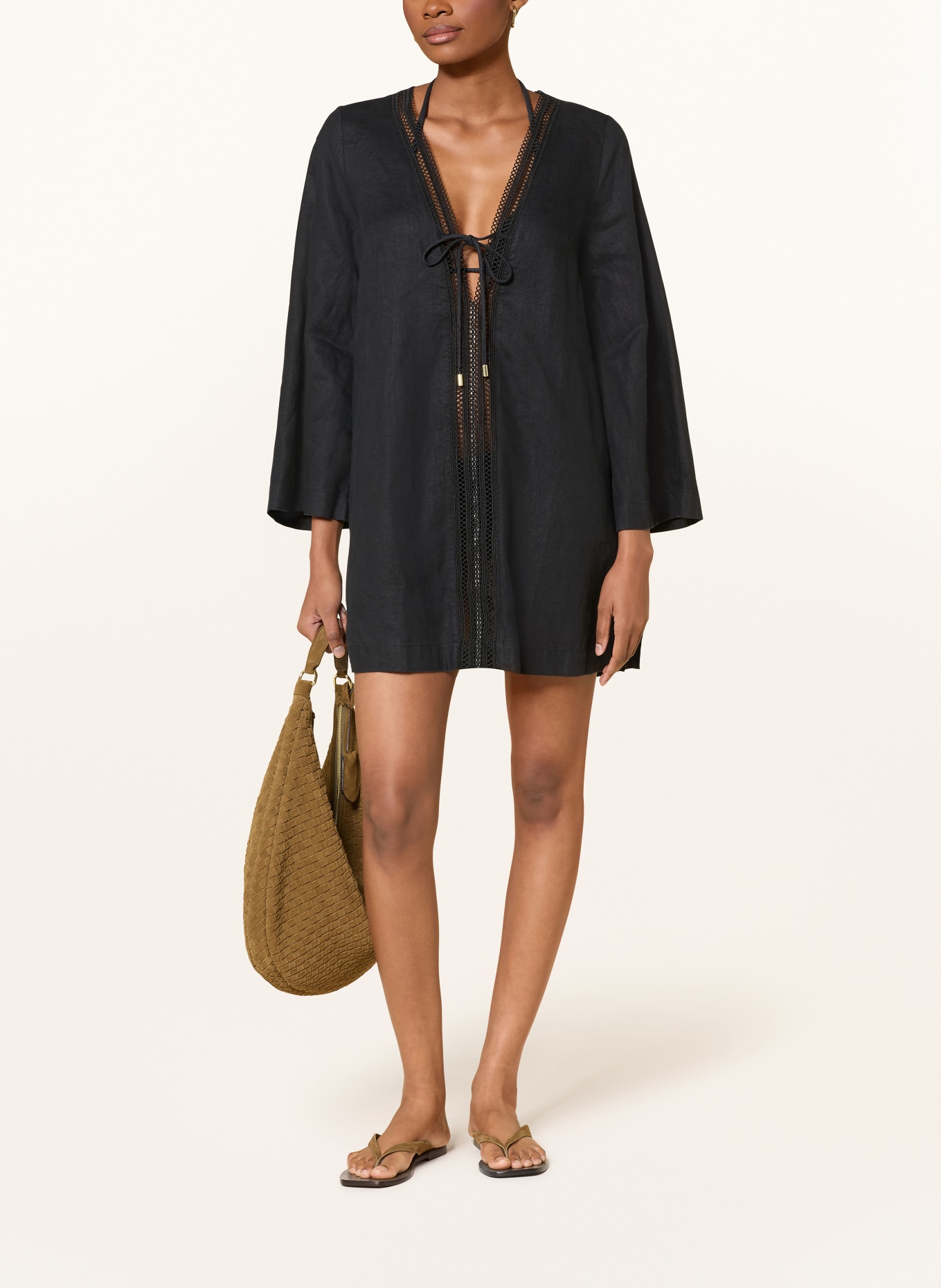 heidi klein Strandkleid METEORA aus Leinen: SCHWARZ