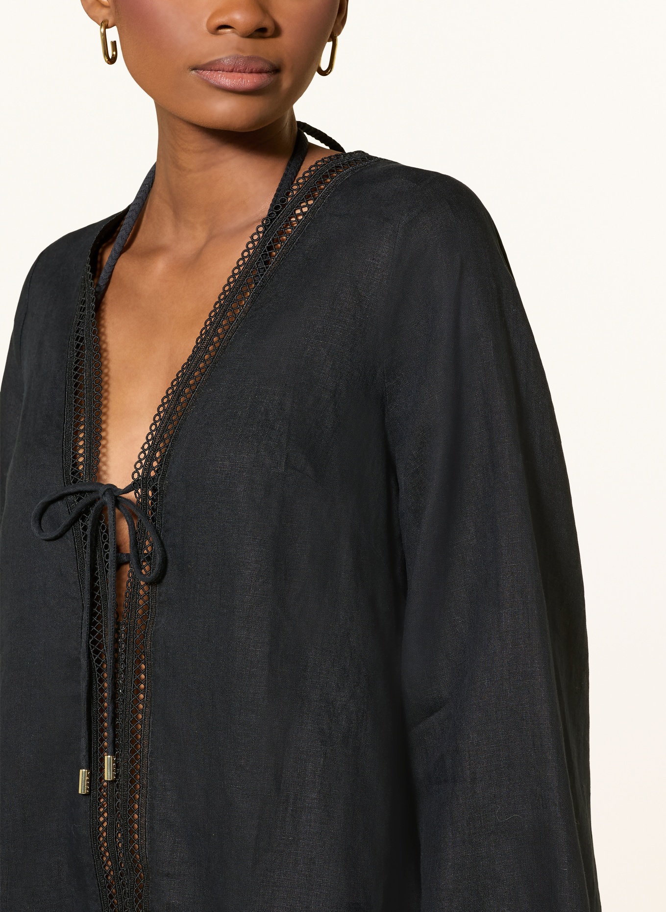 heidi klein Strandkleid METEORA aus Leinen: SCHWARZ