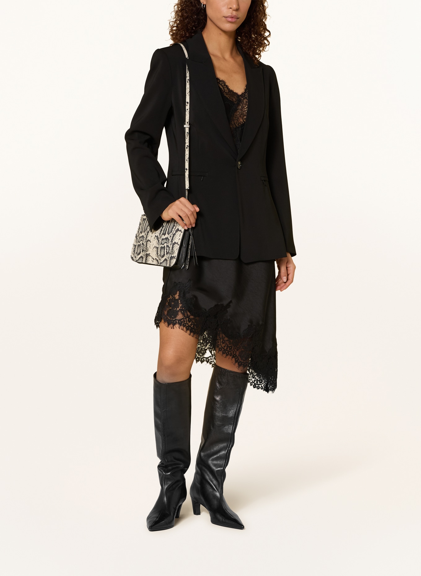 LIEBESKIND Schoudertas ZENA SMALL: ZWART / ECRU