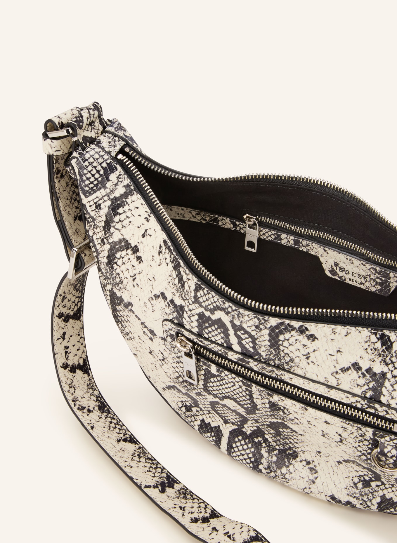 LIEBESKIND torba na ramię: KREMOWY / CZARNY