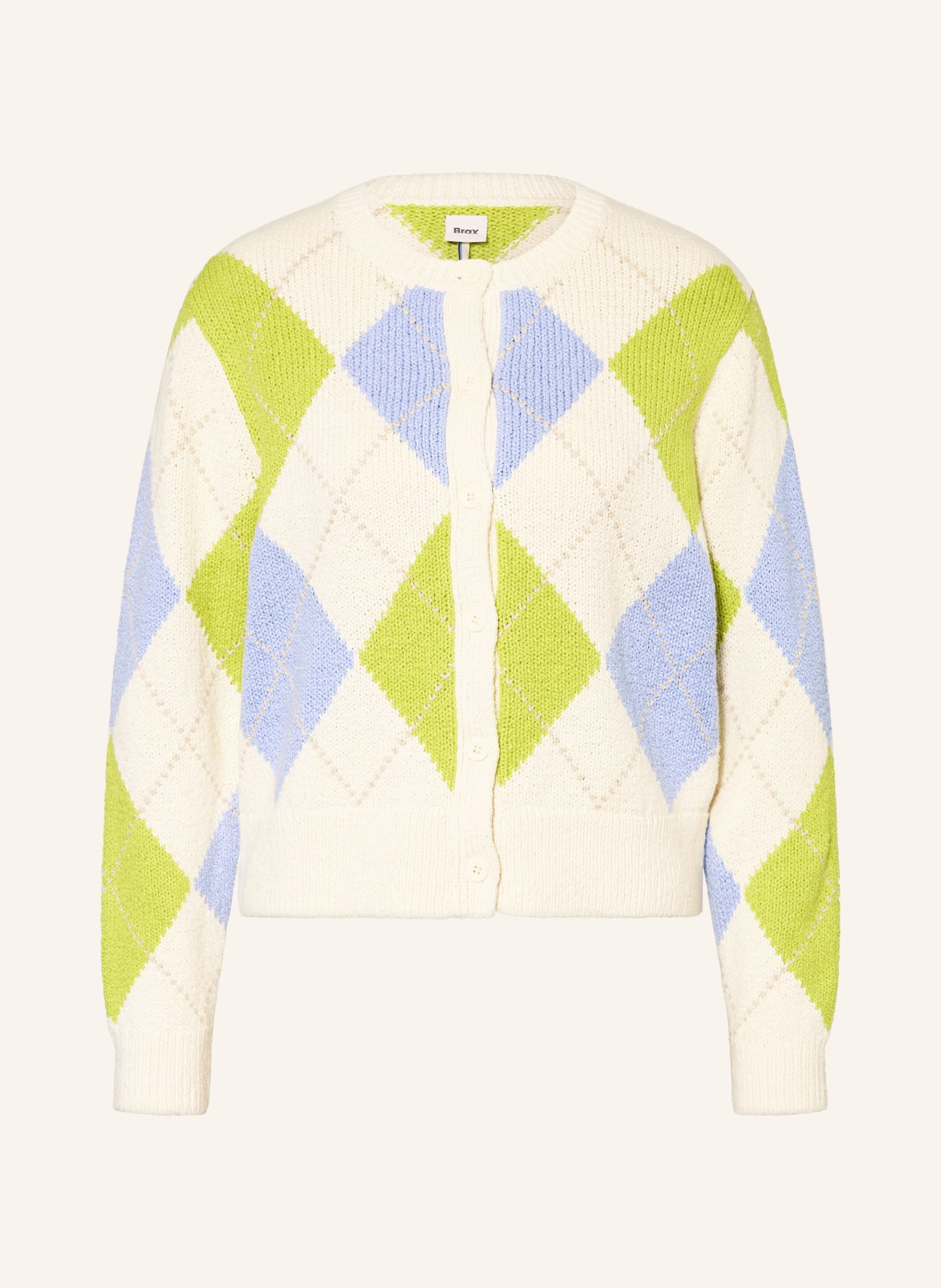 BRAX Sweter ANN: ECRU / JASKRAWY ZIELONY / JASNONIEBIESKI