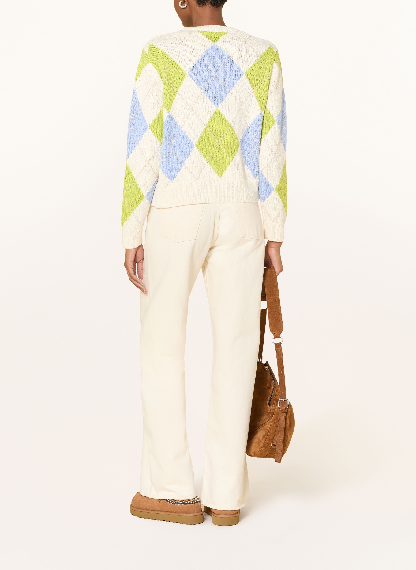 BRAX Sweter ANN: ECRU / JASKRAWY ZIELONY / JASNONIEBIESKI