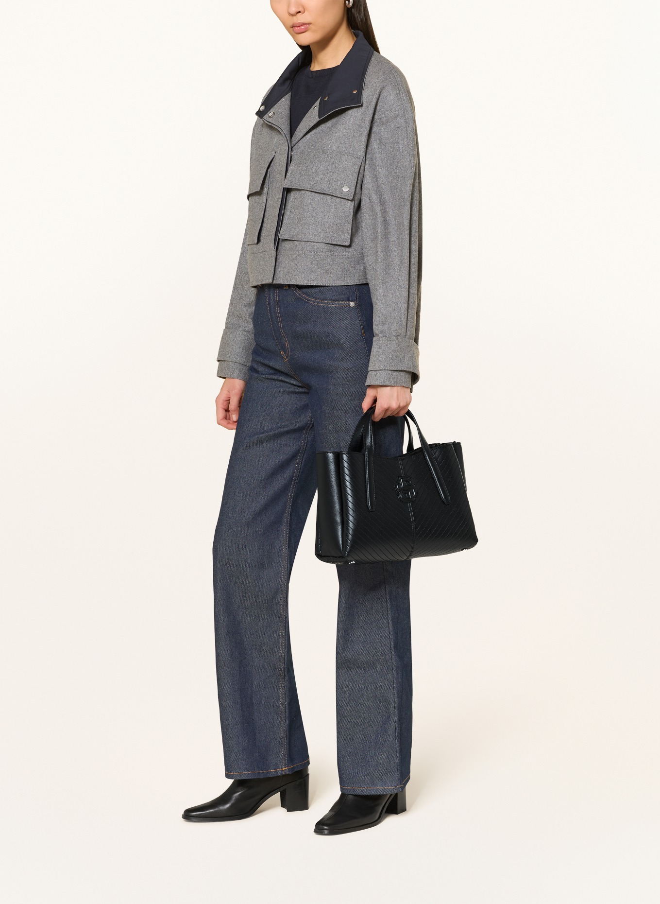 BOSS Handtas ANETT: ZWART / ZILVER