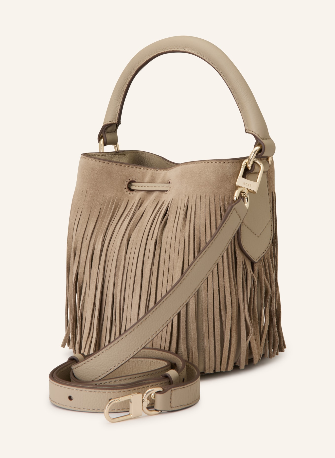 BOSS LENAH SMALL drawstring bag: BEIGE