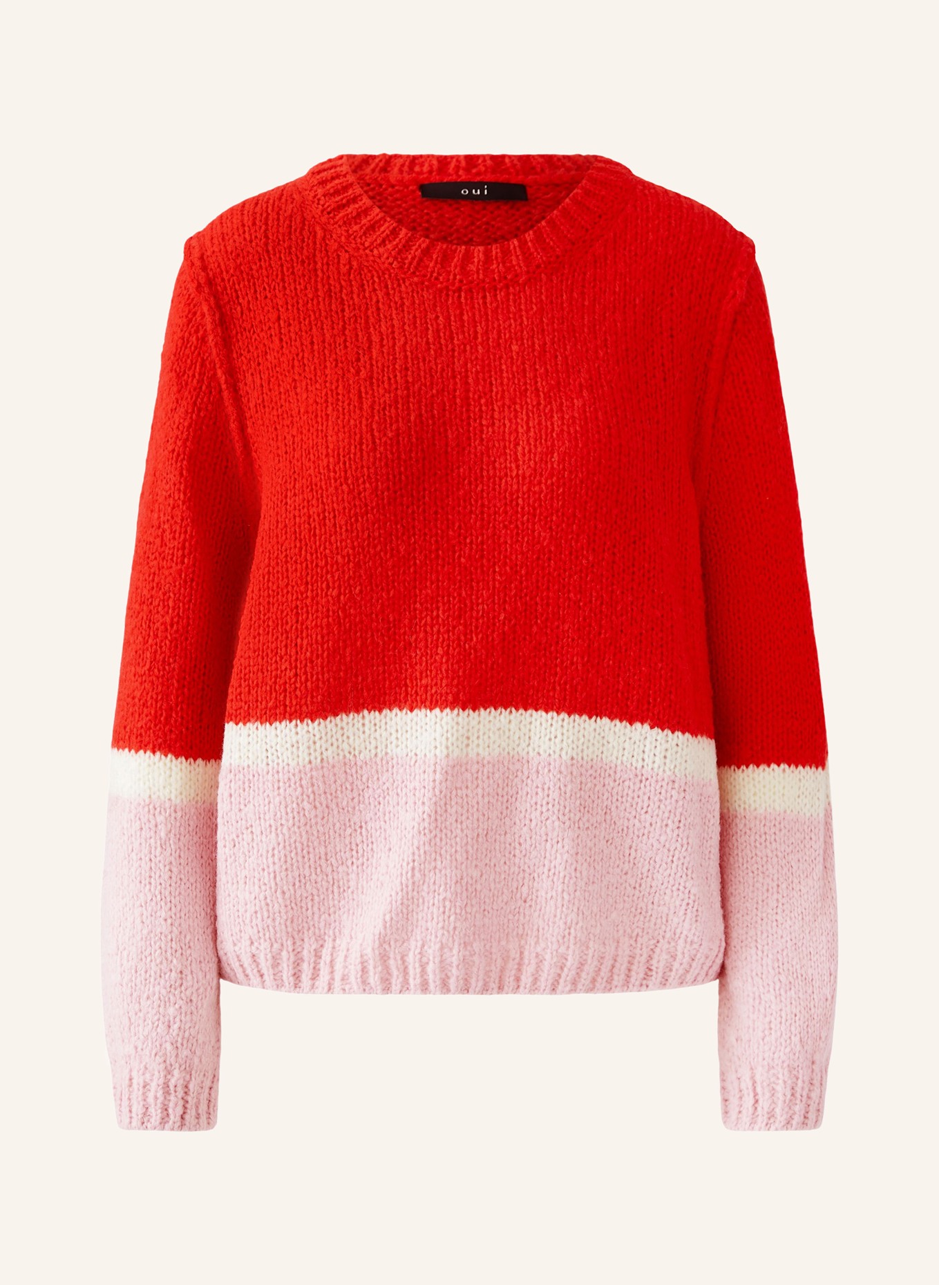 oui Pullover: ROT / ROSA / WEISS