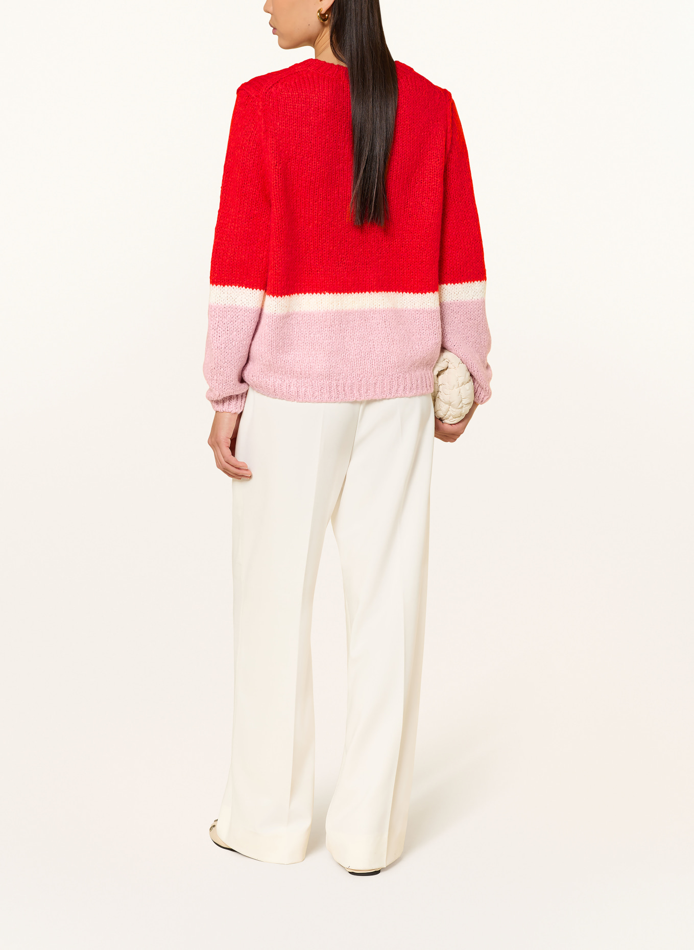 oui Pullover: ROT / ROSA / WEISS