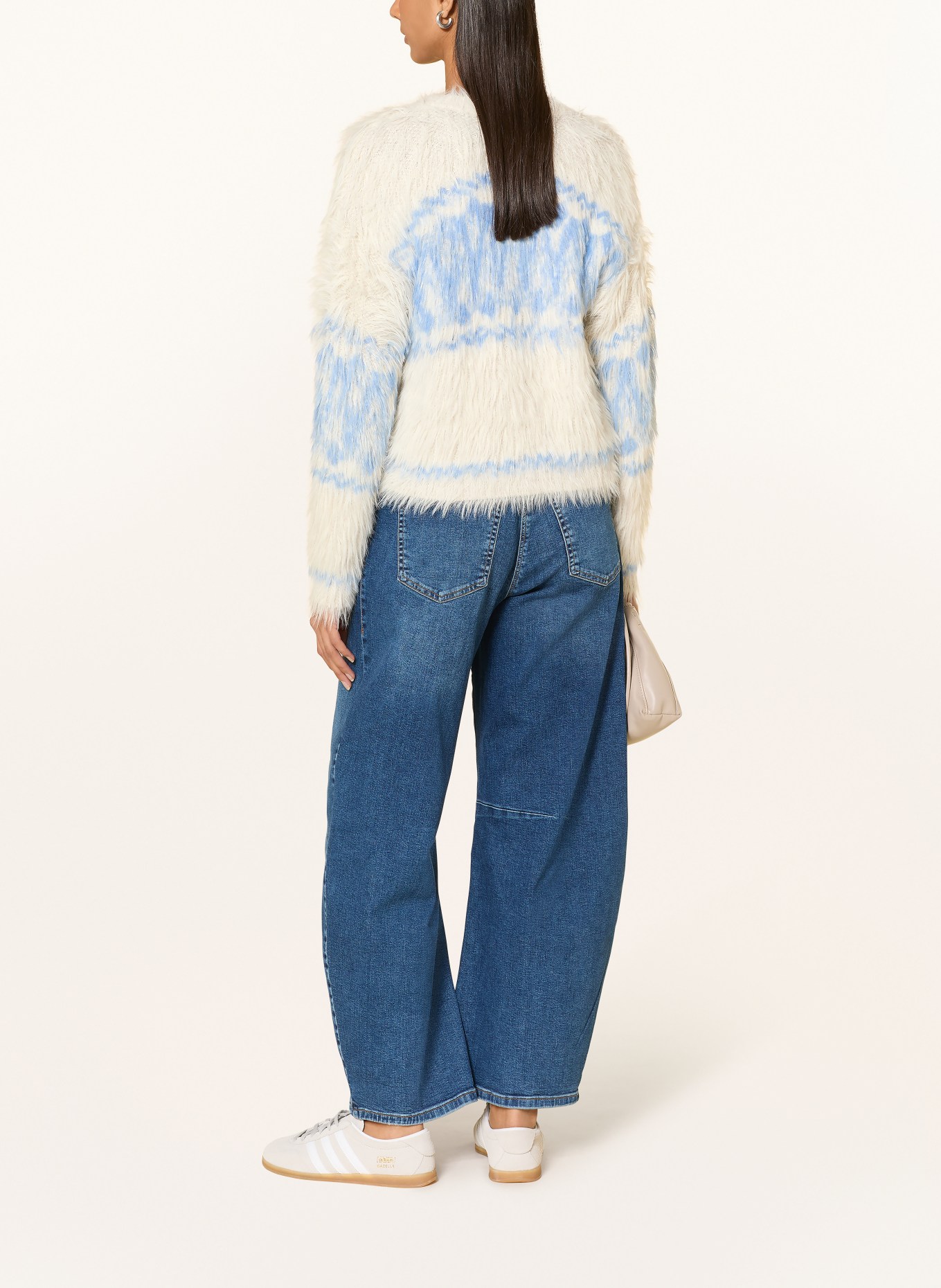 oui Pullover: WEISS / HELLBLAU