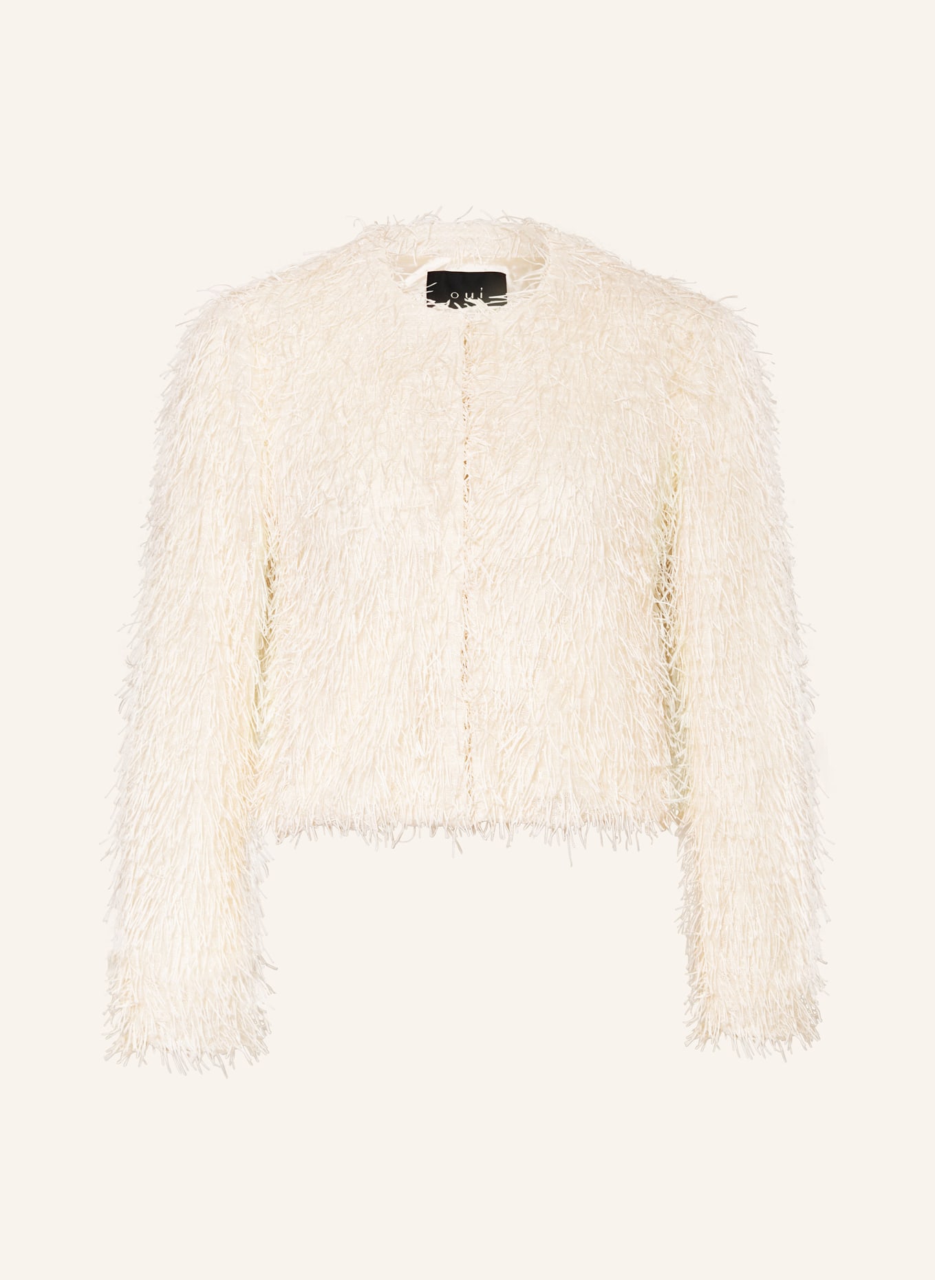 oui Boxy jacket with glitter thread: ECRU