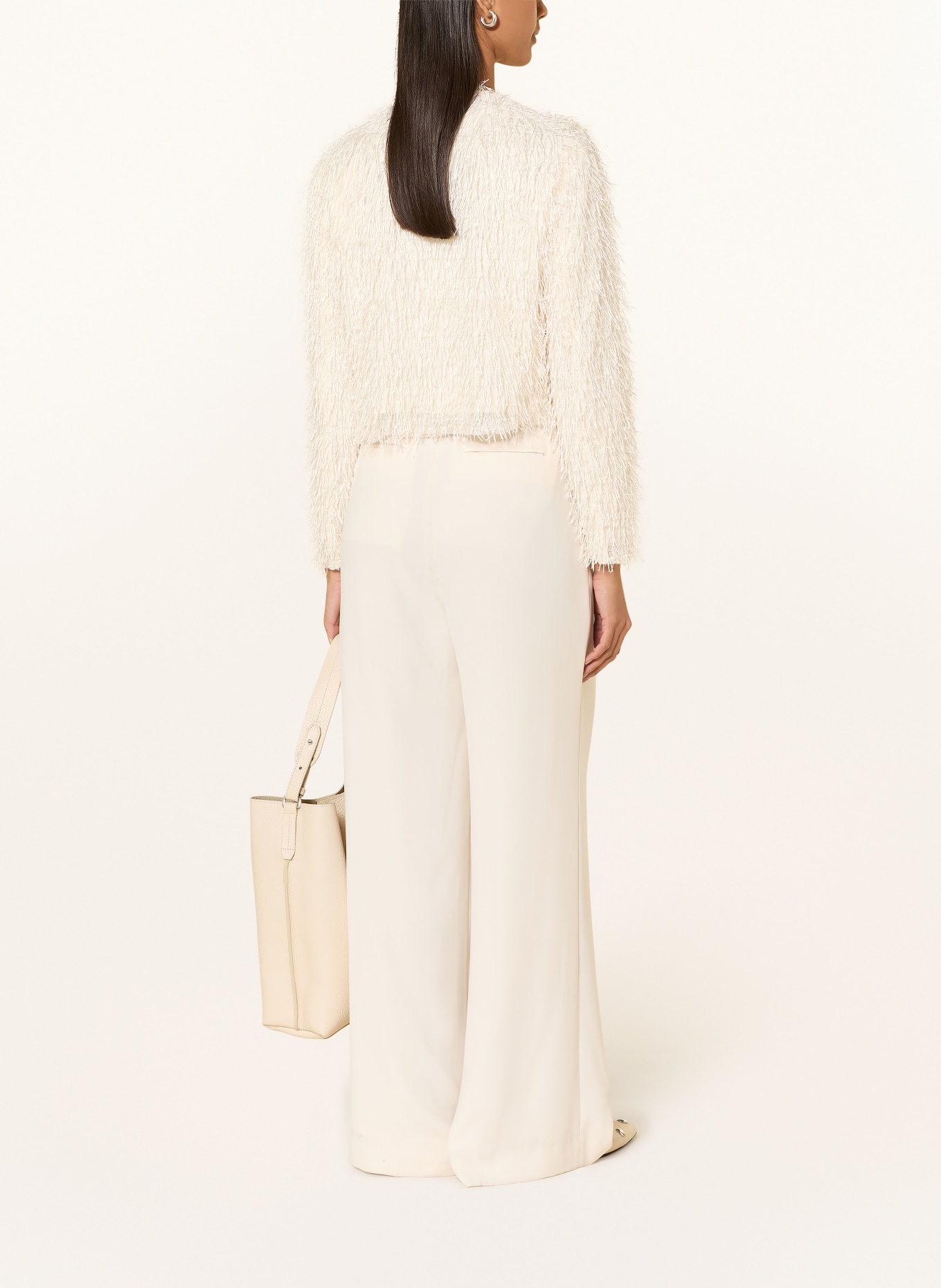 oui Boxy jacket with glitter thread: ECRU