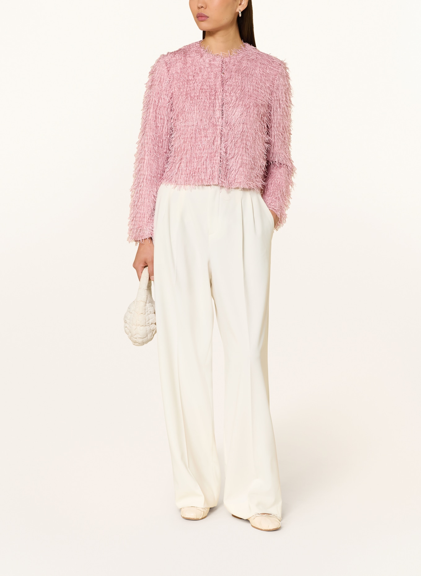 oui Krabicová bunda s třpytivou nití: RŮŽOVÁ