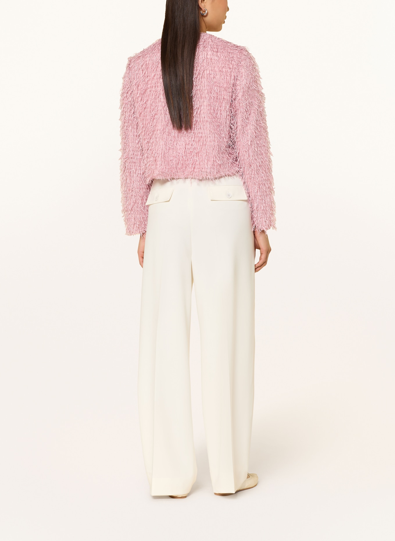 oui Krabicová bunda s třpytivou nití: RŮŽOVÁ